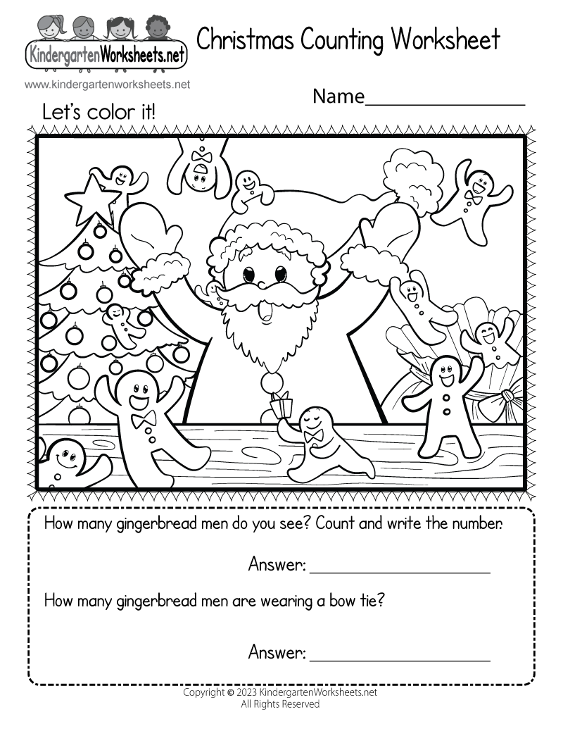 Printable Christmas Worksheets