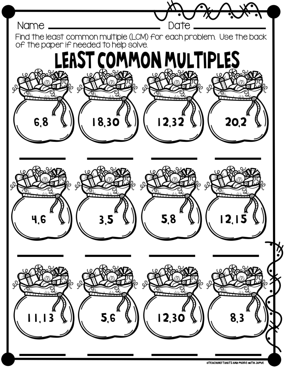 Christmas Math Worksheets Grades 3 5 Teaching Tidbits And More