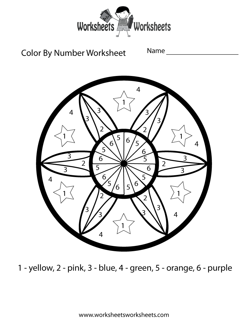 Color By Number Math Worksheet Worksheets Worksheets