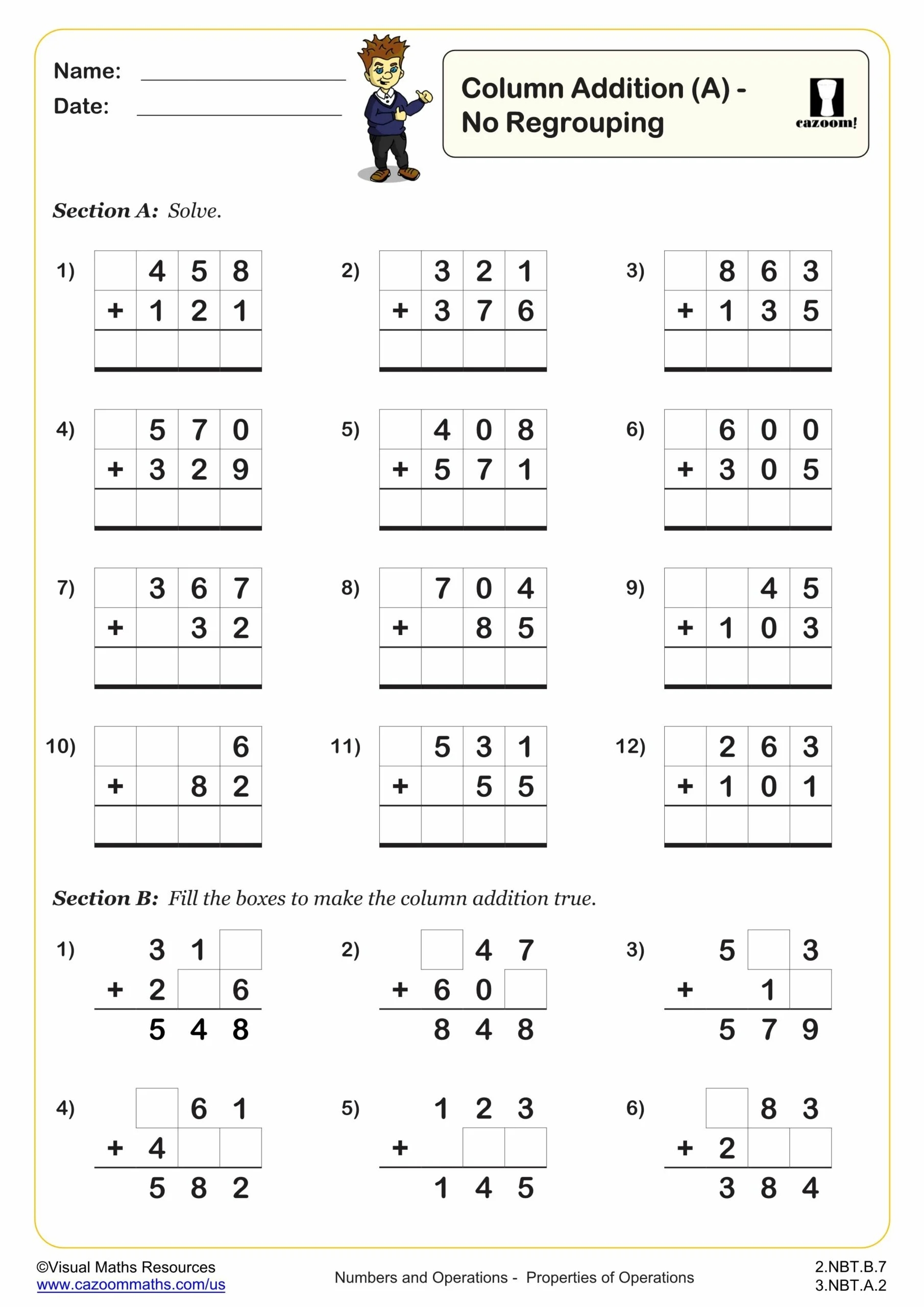 Column Addition A Worksheet 2nd Grade Addition Worksheets Column Addition A Worksheet 2nd Grade Addition Worksheets