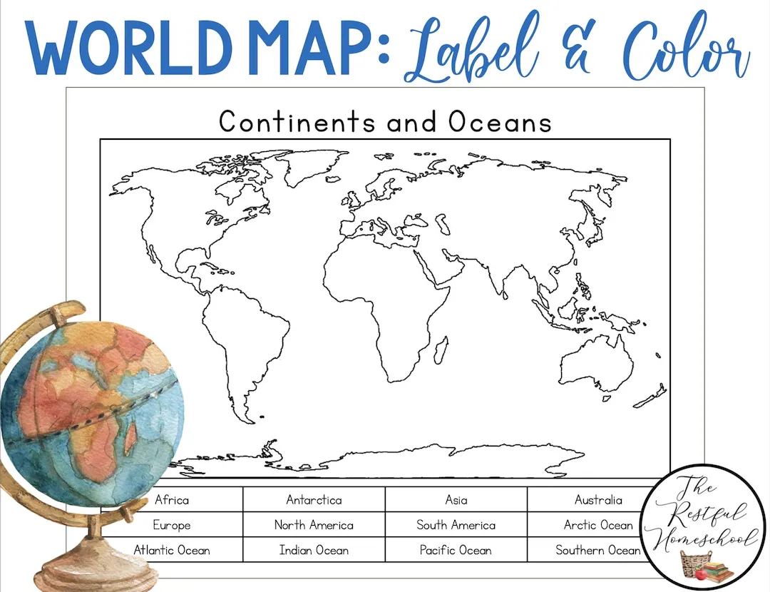 Free Printable Continents And Oceans Worksheet