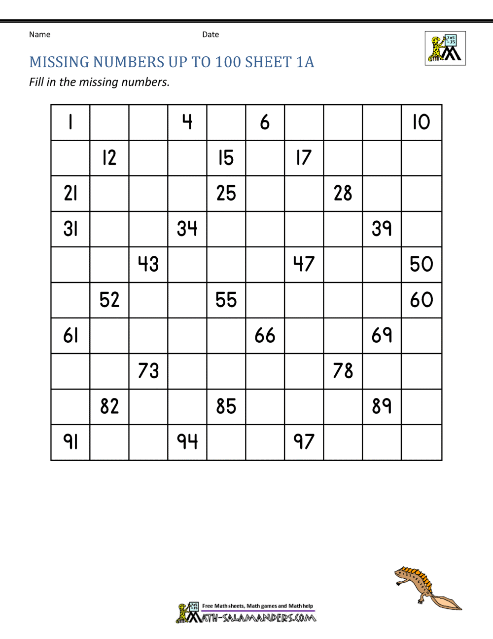 Count To 100 By Ones