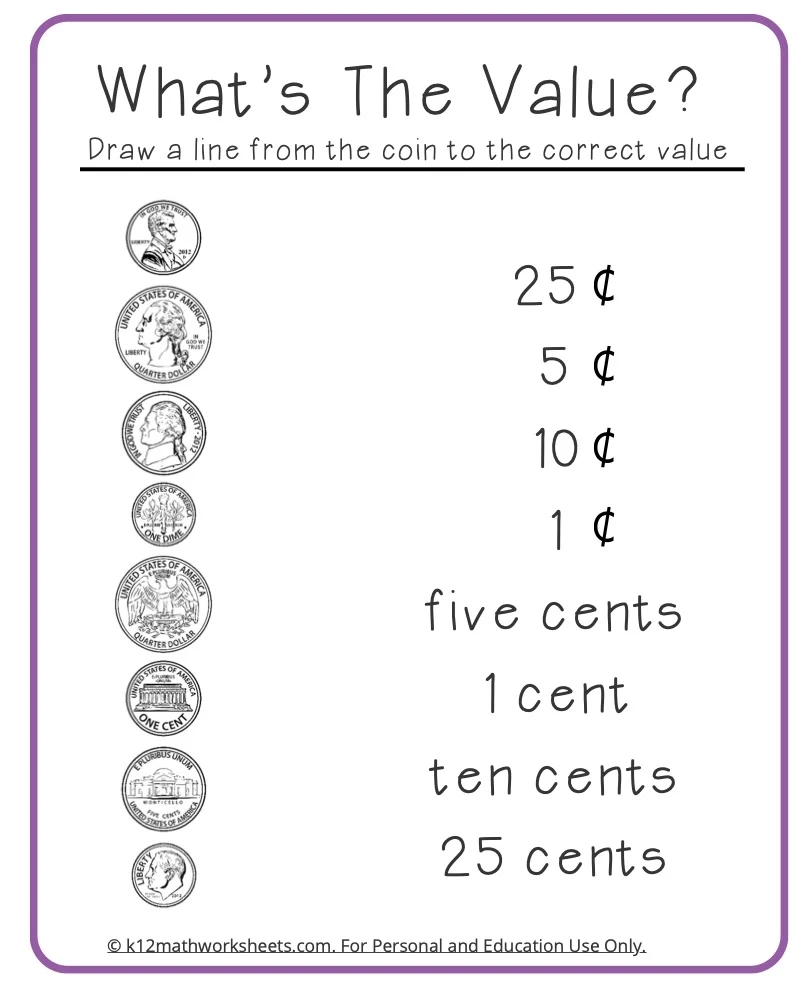Counting Money Worksheets