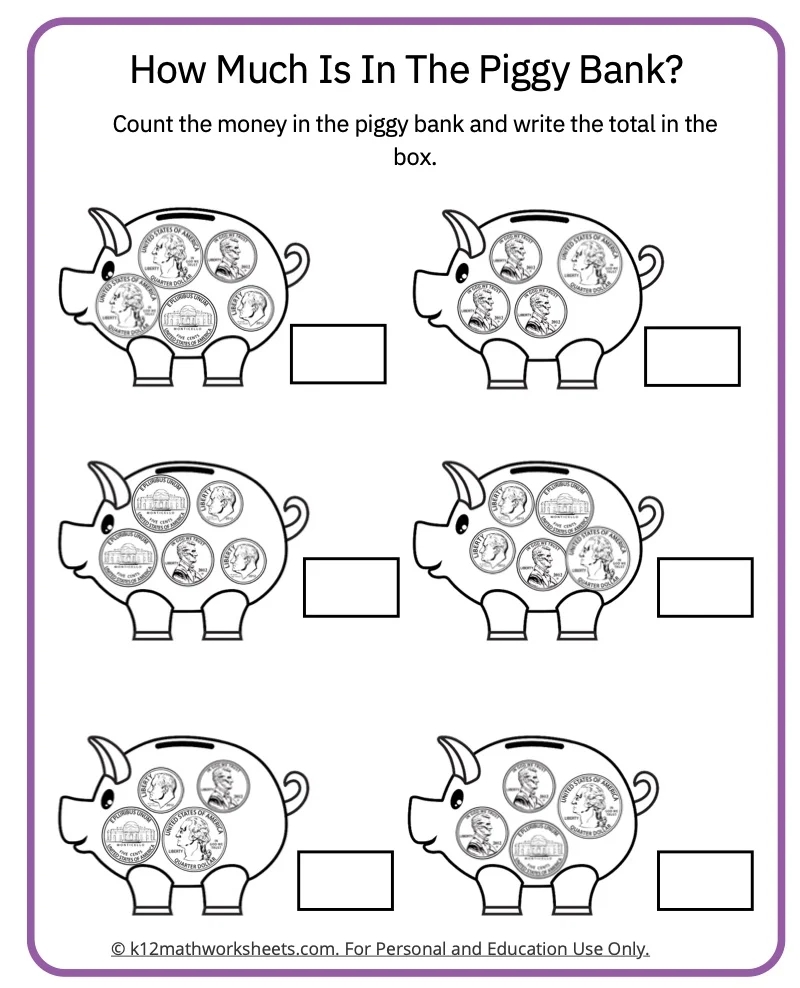 Counting Money Worksheets