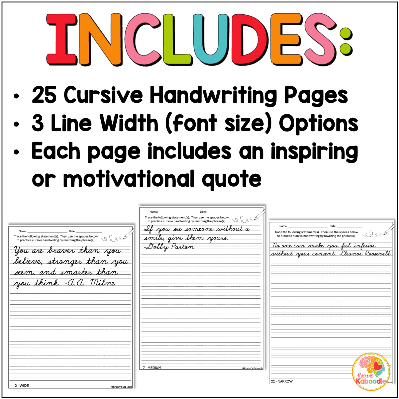 Free Cursive Printable Worksheets