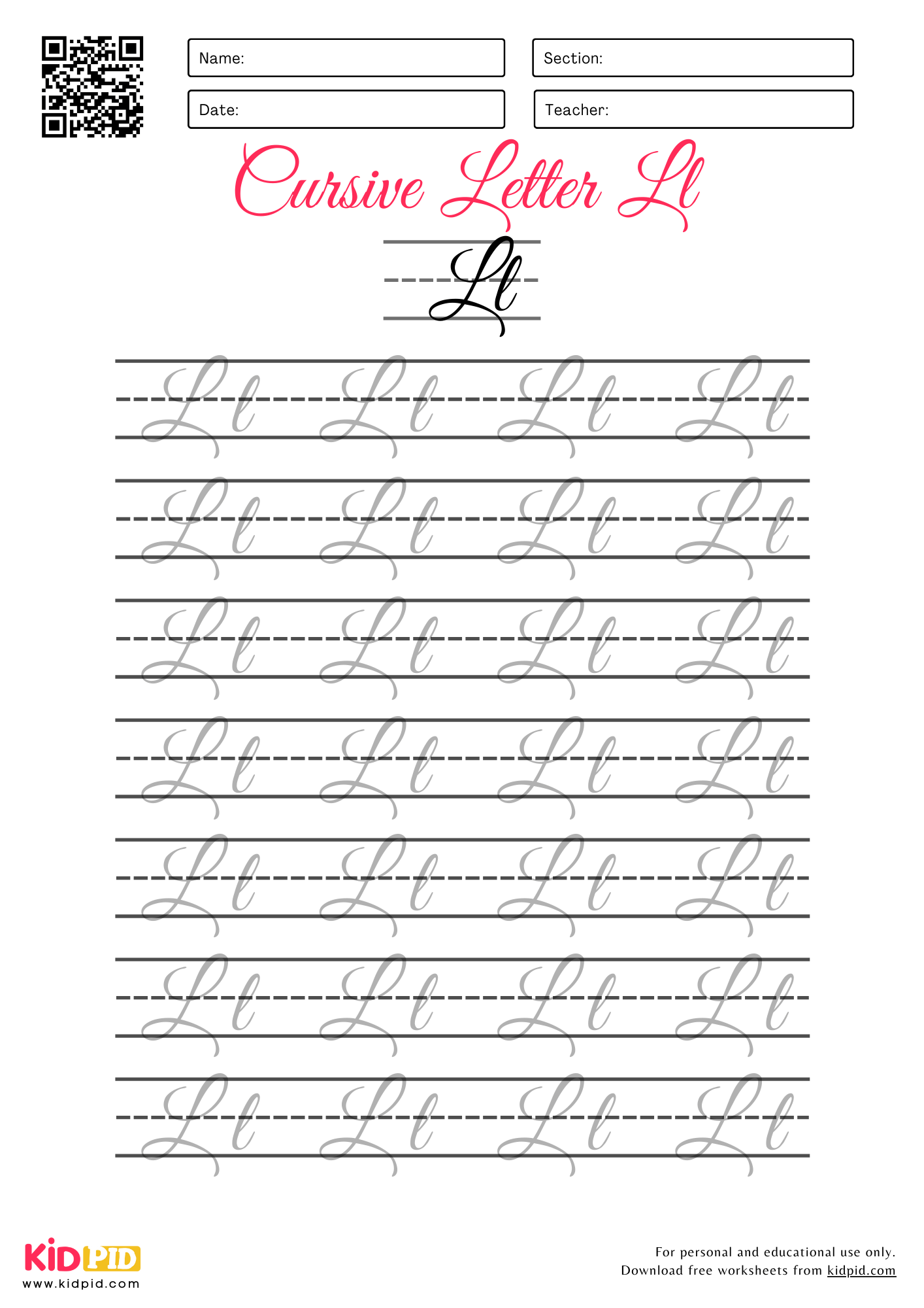 Free Printable Worksheets Handwriting