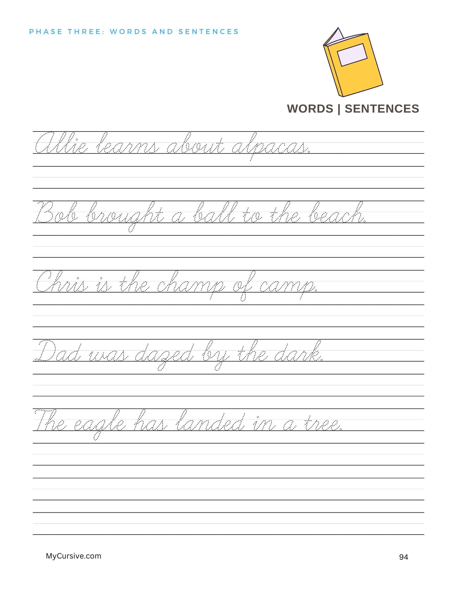 Cursive Sentences Free Worksheets For Sentences And Paragraphs
