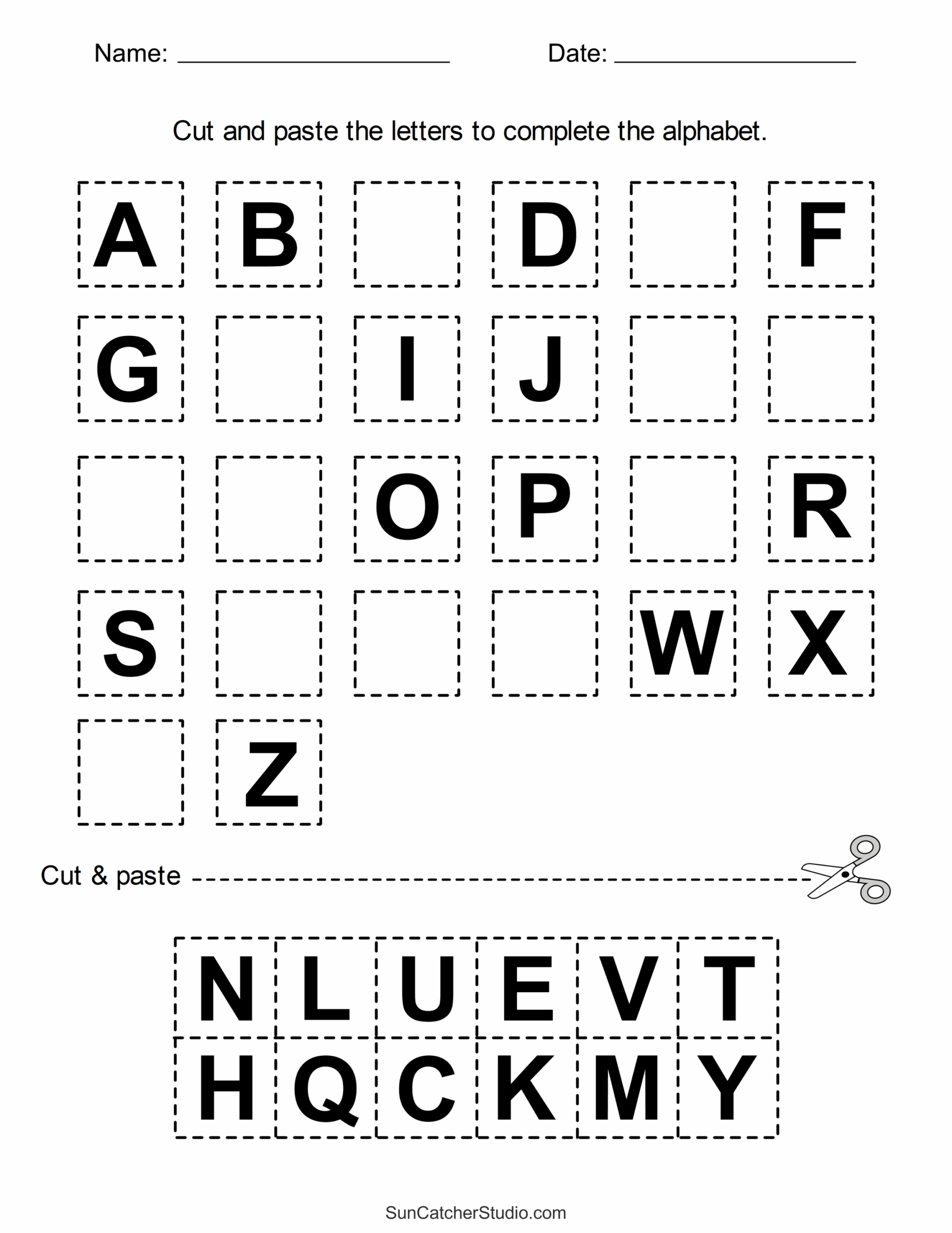 Cut And Paste Worksheets Printable Activities For Kids Free Printables Monograms Design Tools Patterns U0026 DIY Projects