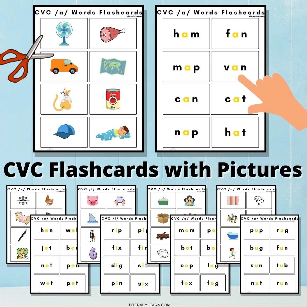 CVC Word Flashcards With Pictures Free Printables Literacy Learn CVC Word Flashcards With Pictures Free Printables Literacy Learn