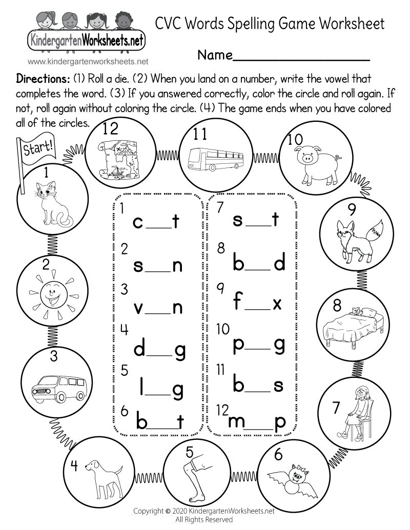 Cvc Printable Worksheets For Kindergarten Cvc Printable Worksheets For Kindergarten