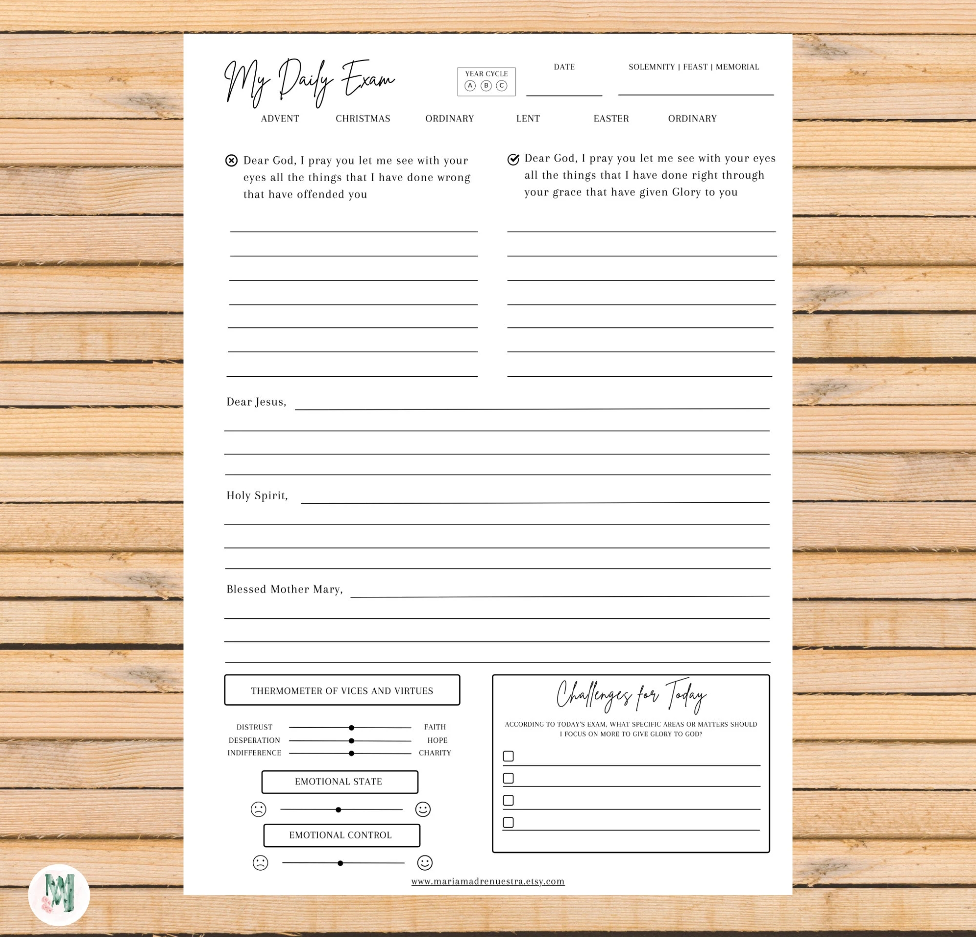 Daily Exam Catholic Exam Examination Of Conscience Catholic Resource OCIA RCIA Interior Castle Exam Bible Study Journal Etsy