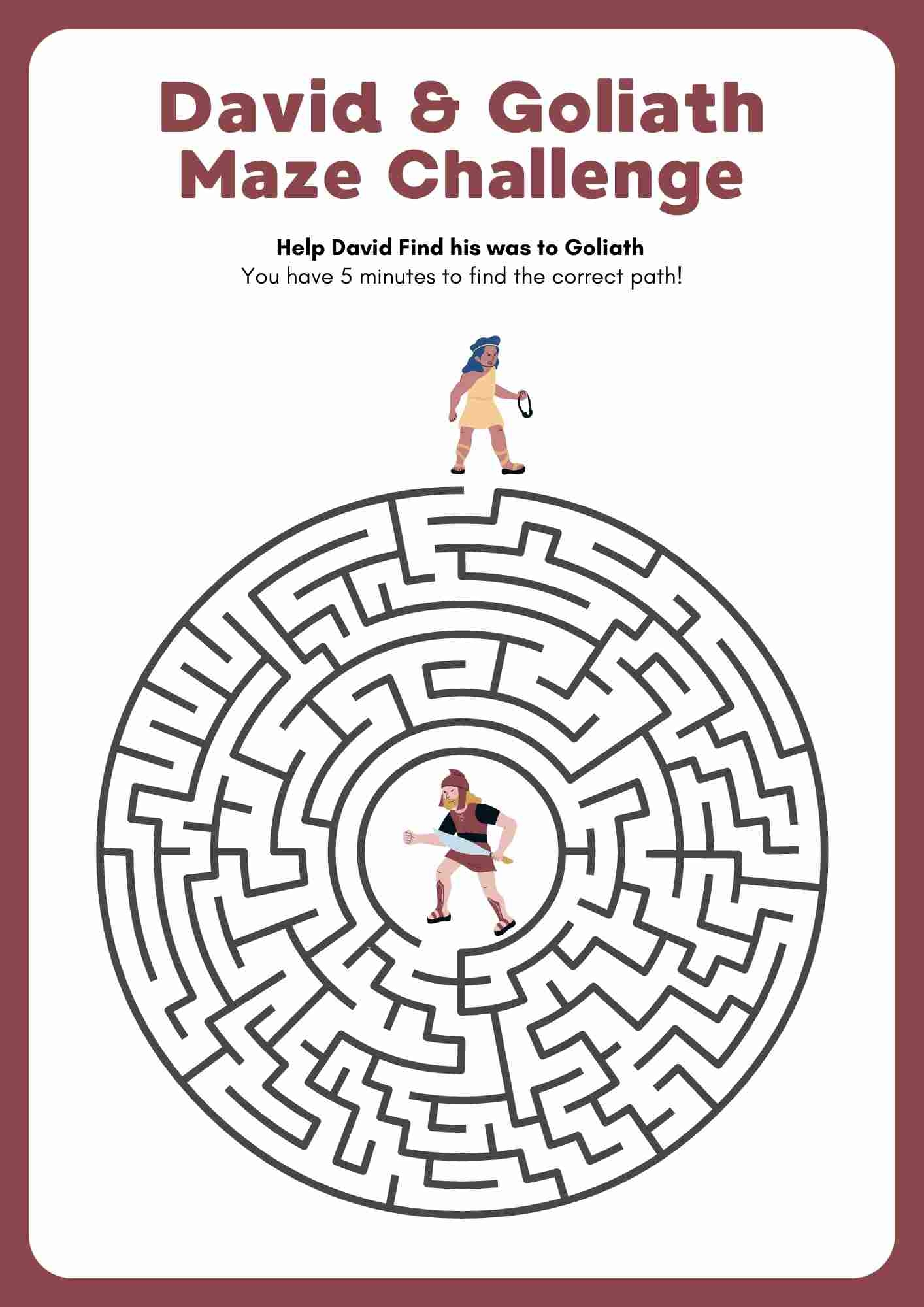 David And Goliath Maze Challenge Worksheet Free Bible Worksheets David And Goliath Maze Challenge Worksheet Free Bible Worksheets