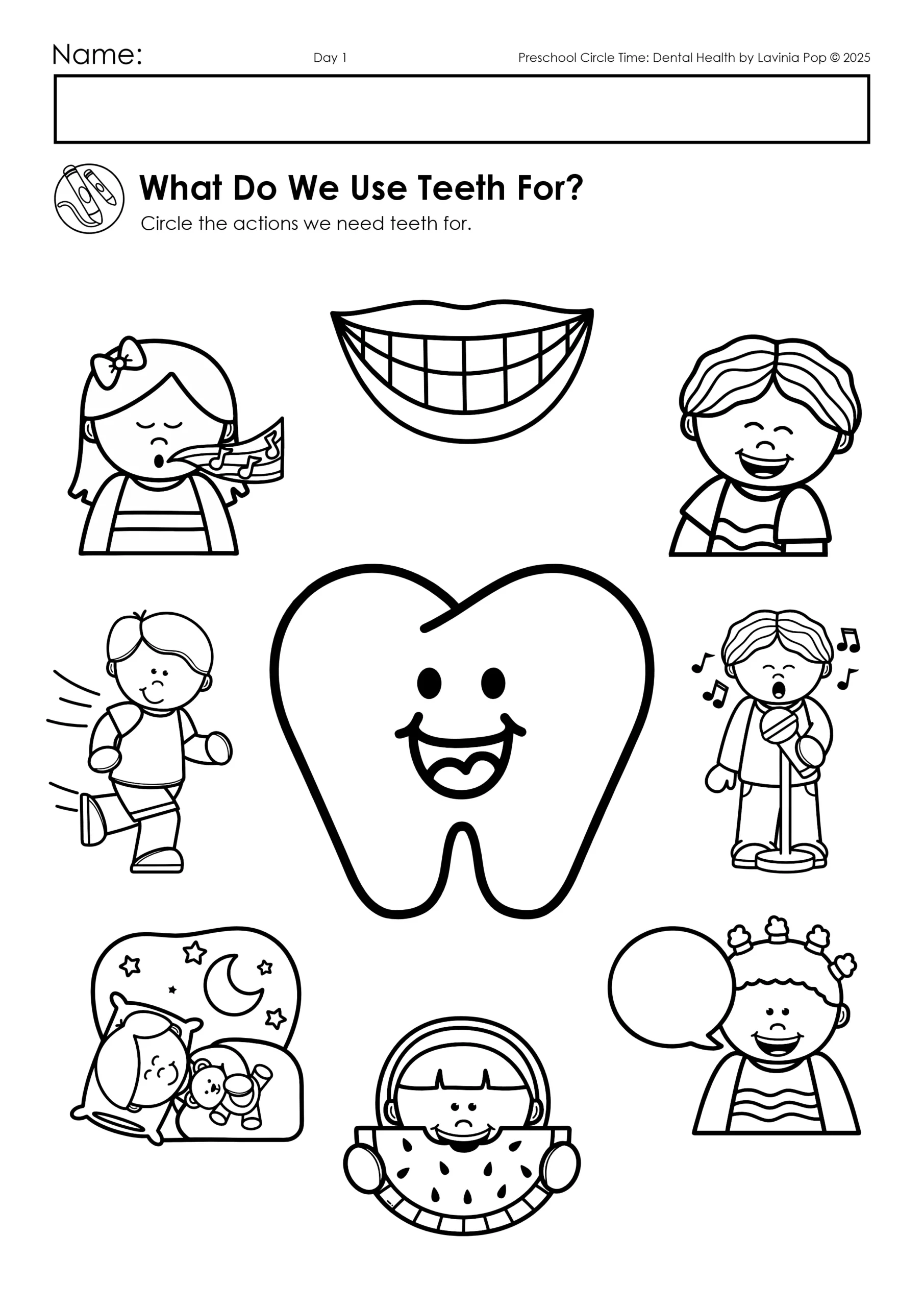 Dental Health Preschool Circle Time Plan Dental Health Preschool Circle Time Plan