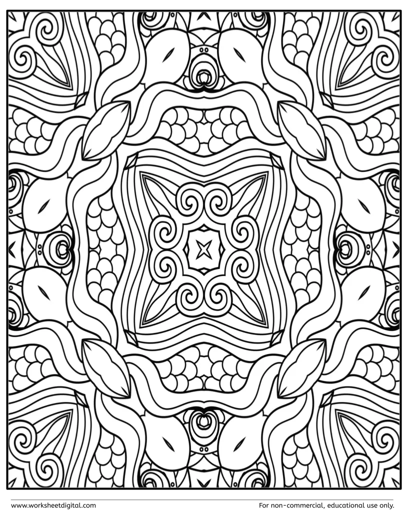 Doodle Art Coloring Worksheet Digital 1 Teacher Made Resources