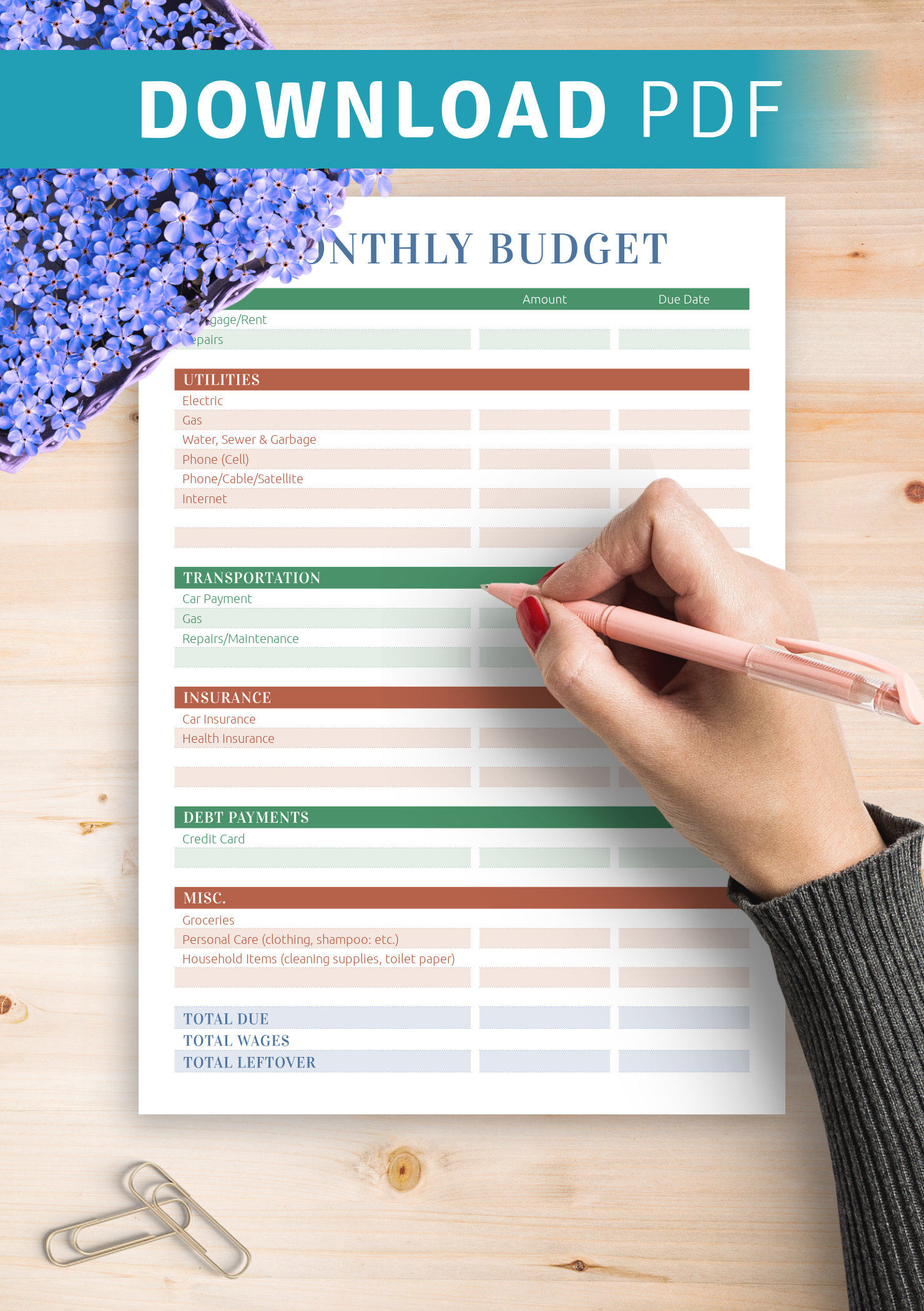 Printable Budget Worksheet Pdf Printable Budget Worksheet Pdf