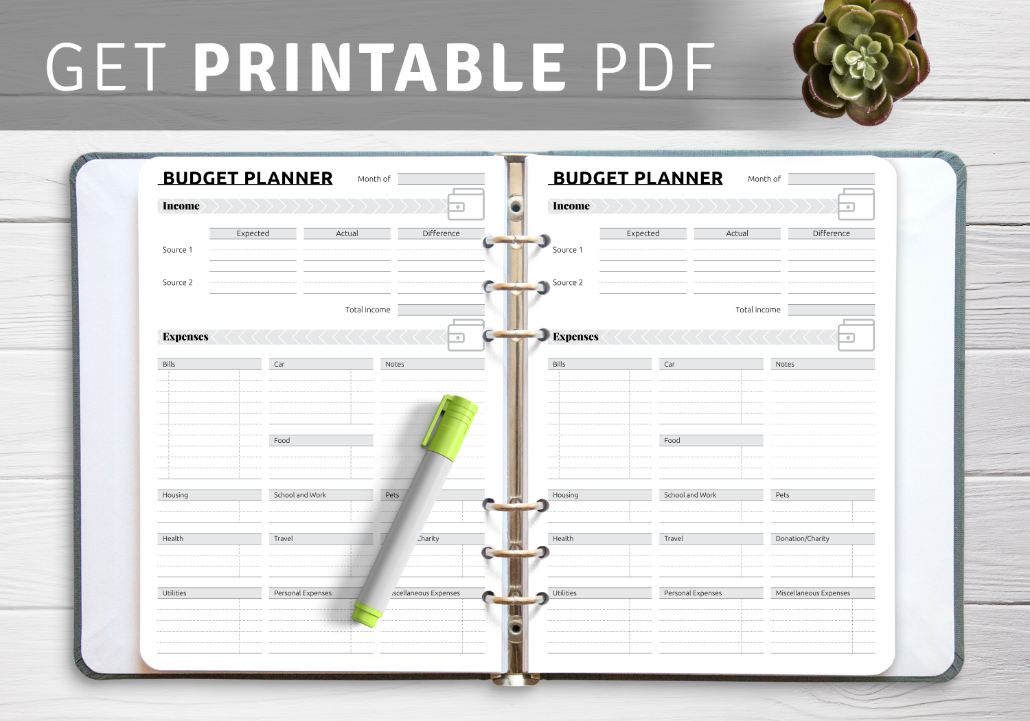 Free Printable Budget Worksheet Pdf