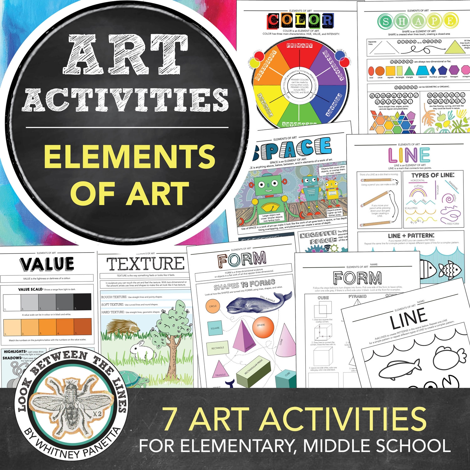 Elements Of Art Worksheets Elementary Middle School Art Look Between The Lines Elements Of Art Worksheets Elementary Middle School Art Look Between The Lines