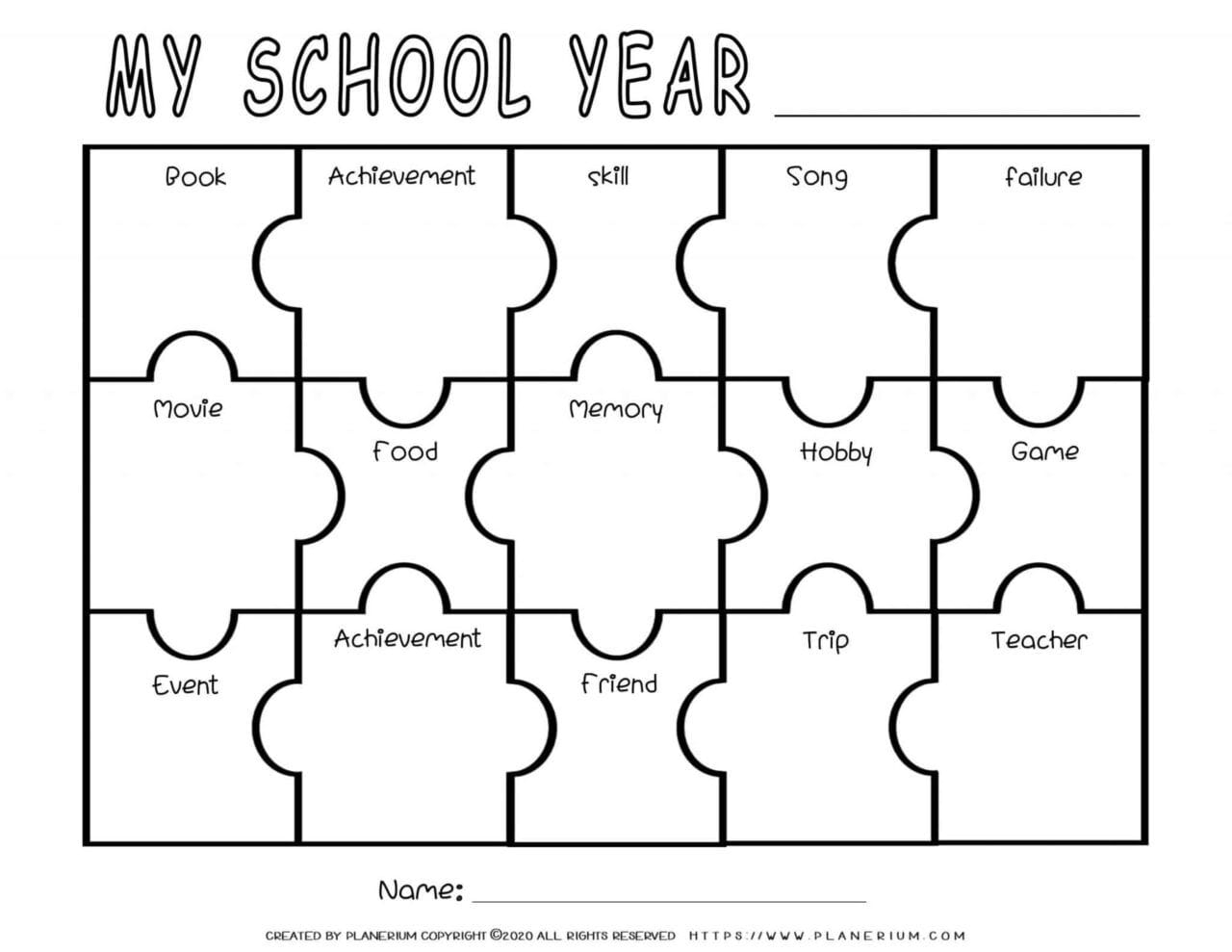 End Of Year Worksheet Reflection Puzzle Planerium End Of Year Worksheet Reflection Puzzle Planerium