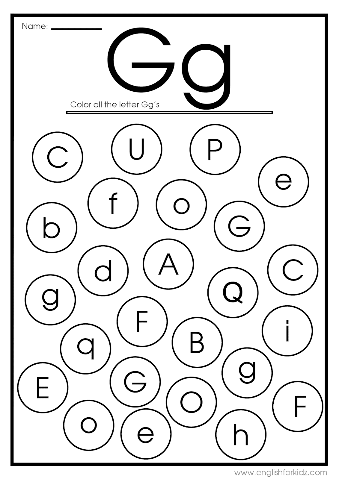 English For Kids Step By Step Letter G Worksheets Flash Cards Coloring Pages
