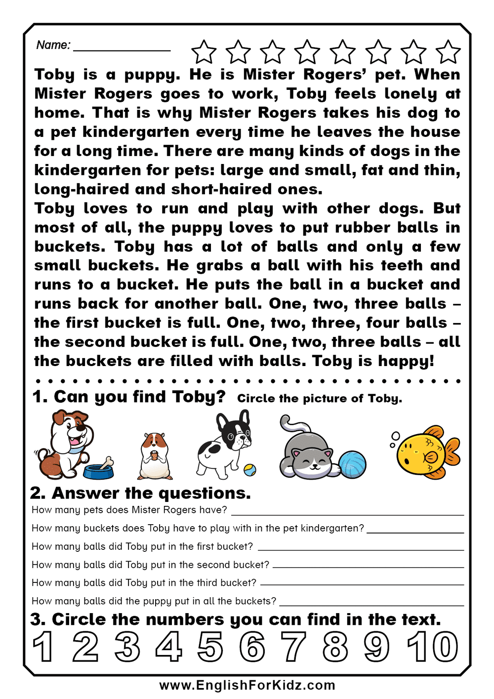 English For Kids Step By Step Reading Comprehension To Learn Numbers And Counting