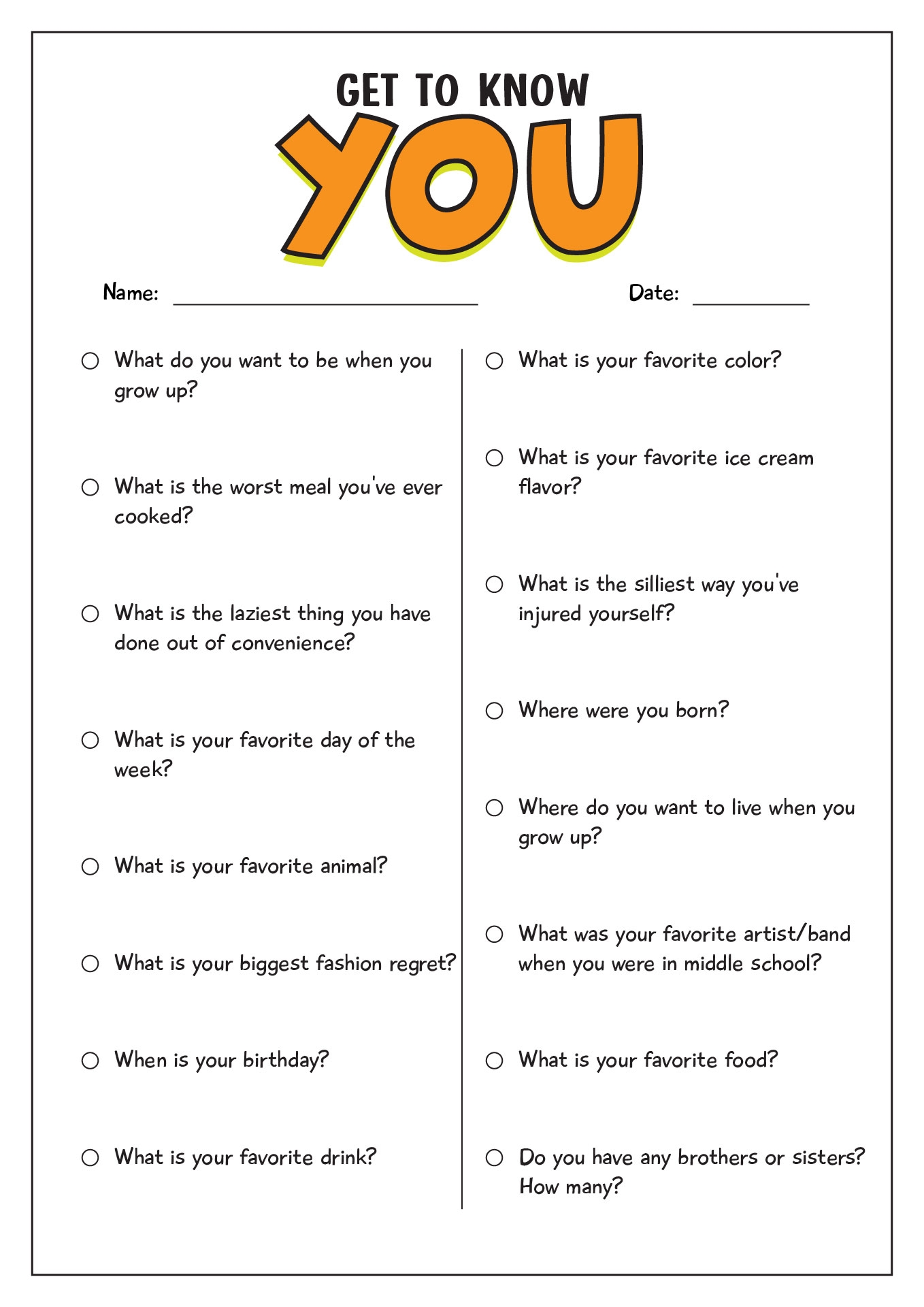 English Worksheets Getting To Know You Worksheets Library
