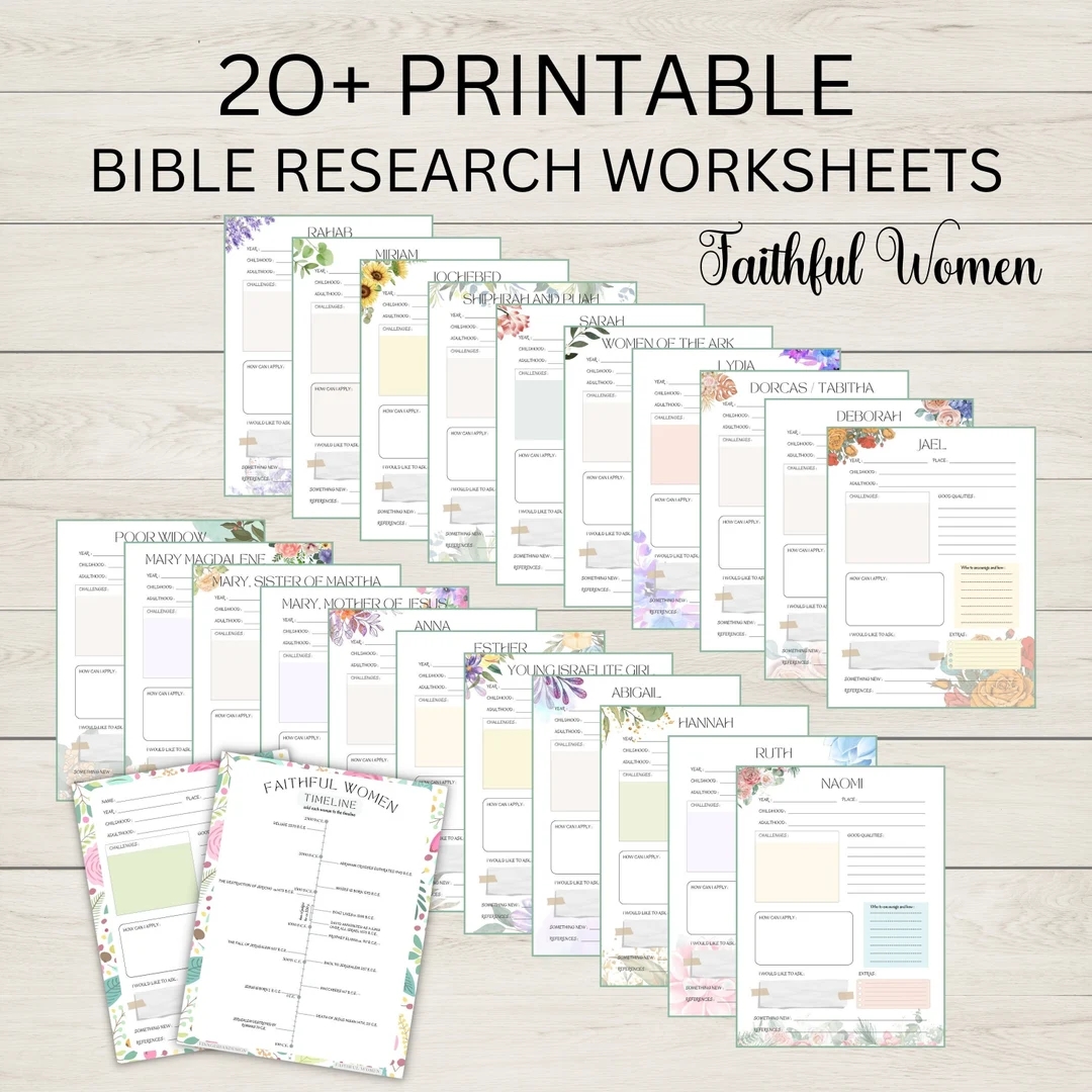 Faithful Women Bible Study Printable Women Of Faith Biblical Research Worksheets Christian Bible Study Help Bible Reading Journal Homeschool Etsy Canada