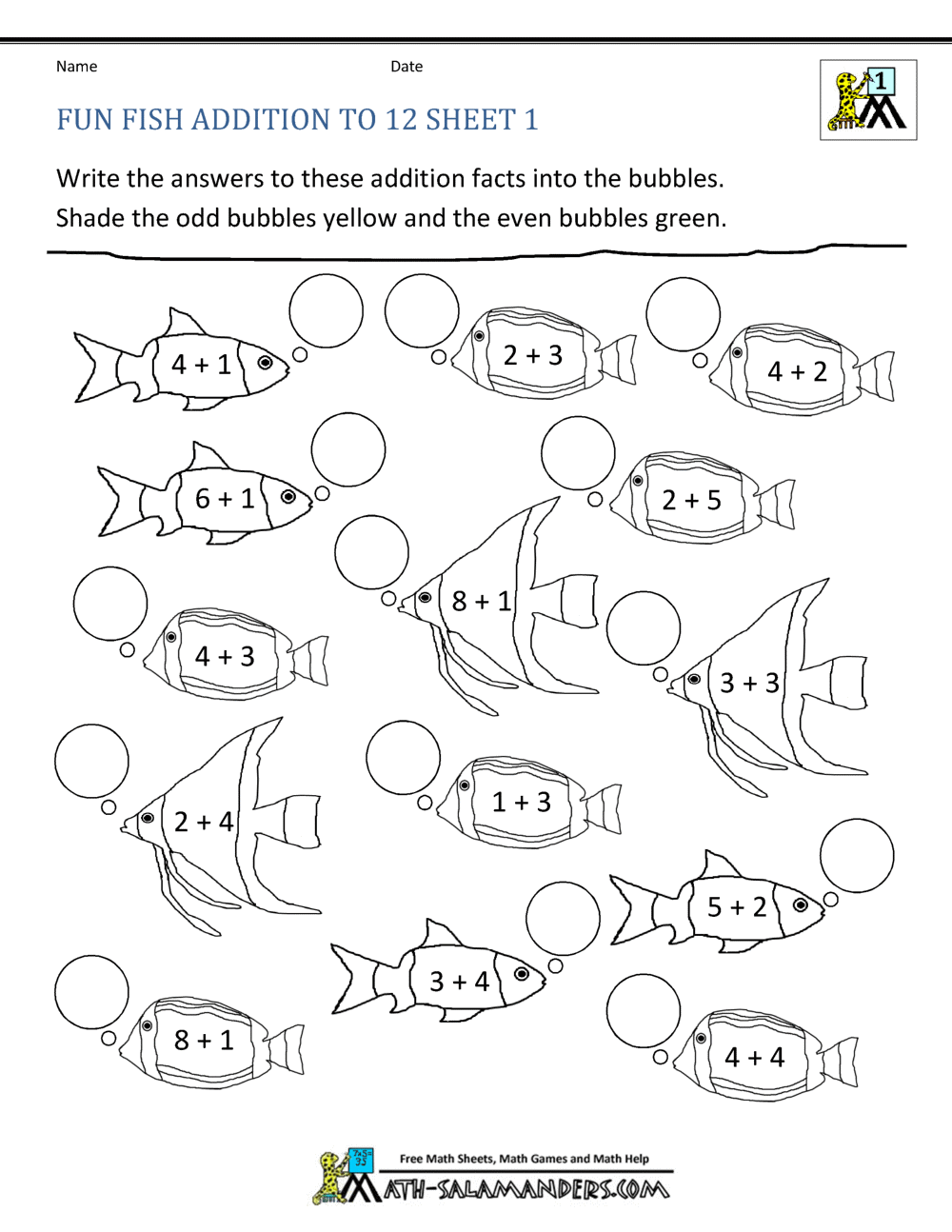 Printable Math Worksheets 1st Grade