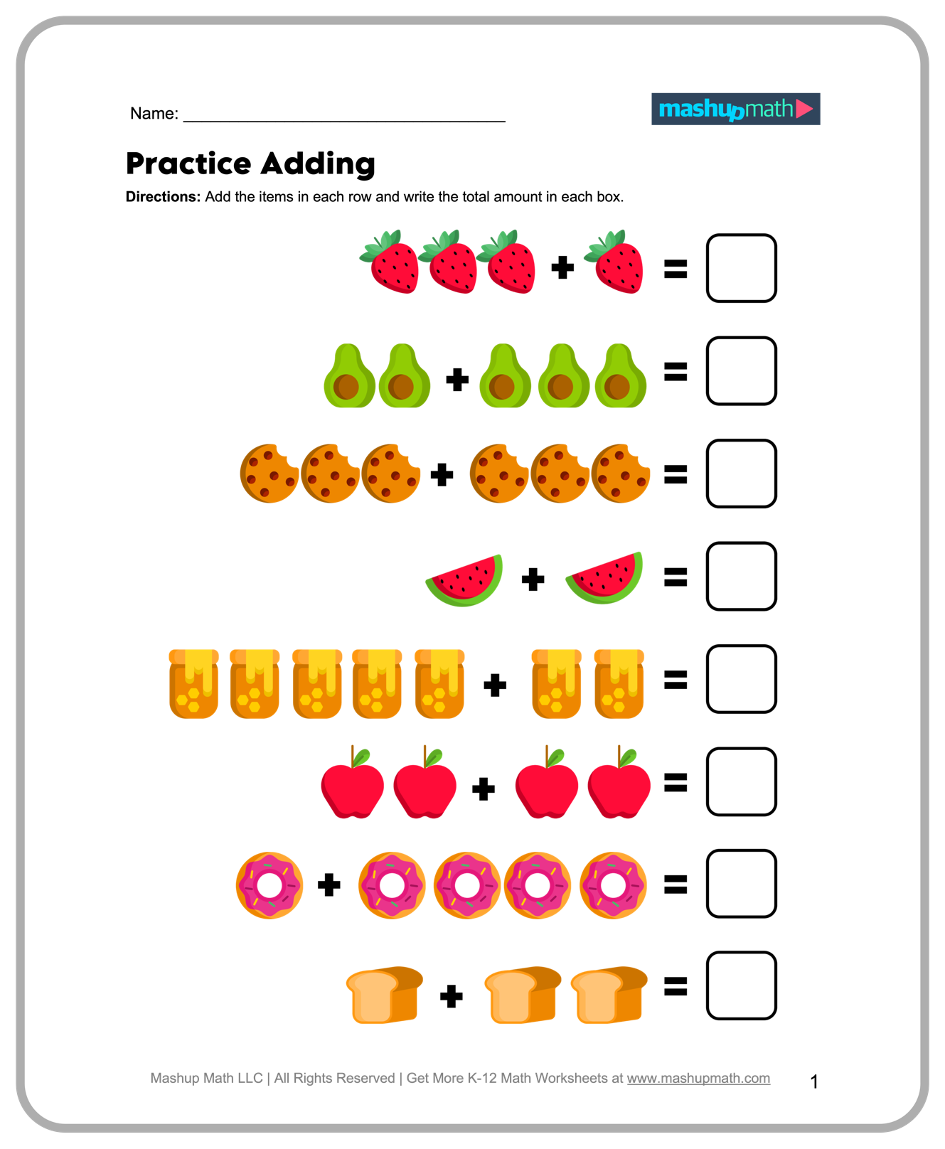 Free 1st Grade Math Worksheets Printable W Answers Mashup Math