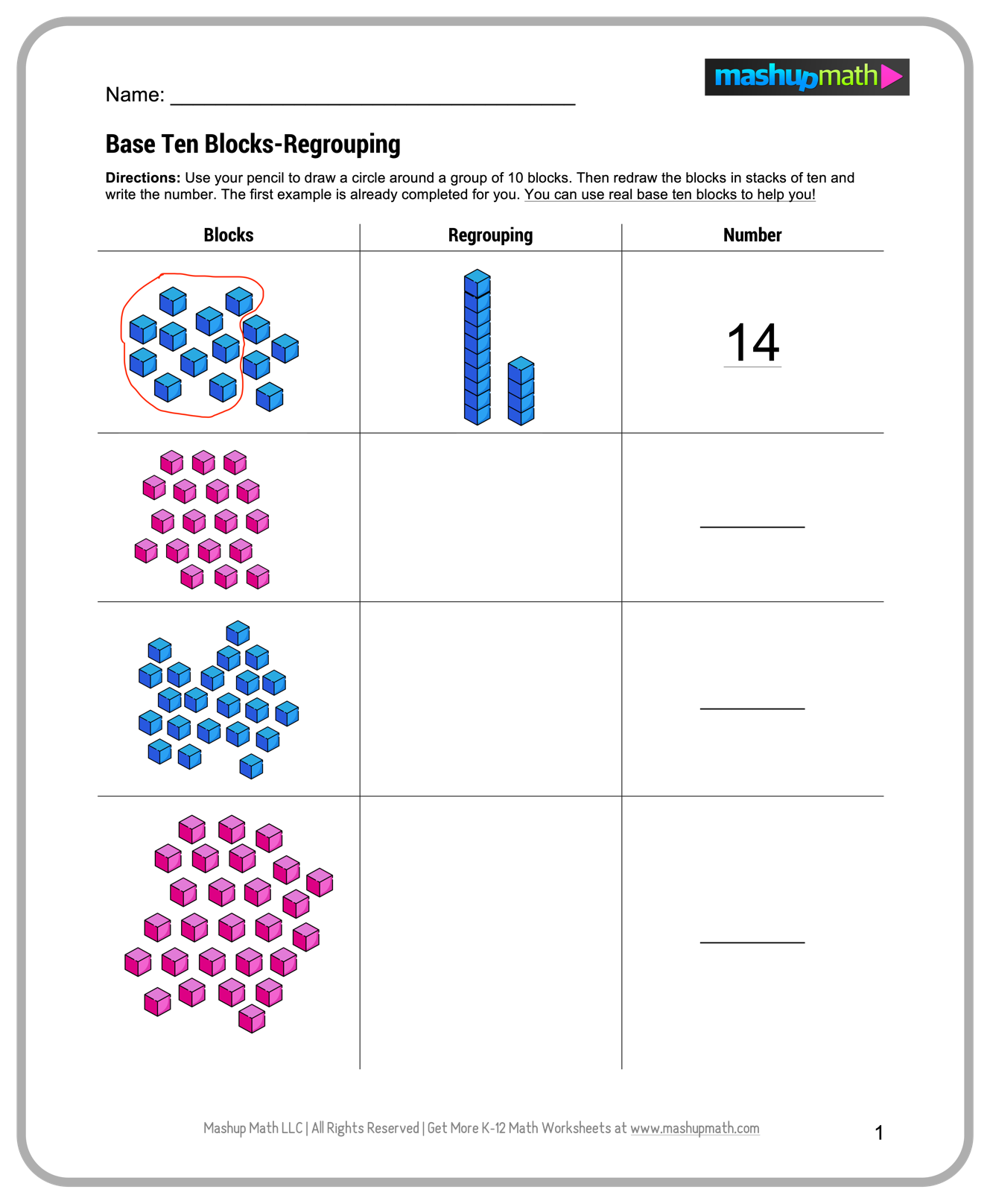 Free 2nd Grade Math Worksheets Printable W Answers Mashup Math