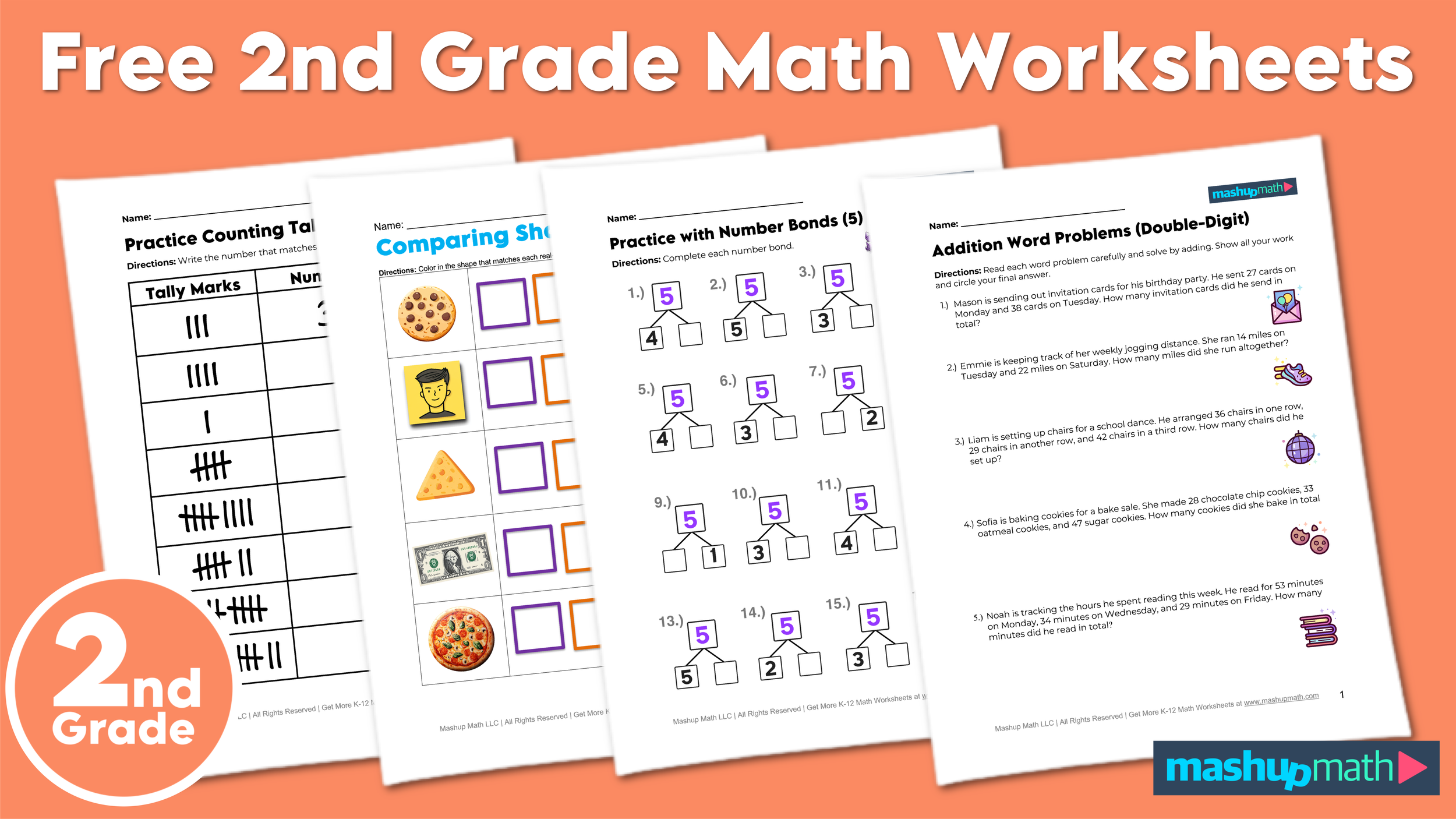 Math For 2nd Graders Worksheets Printable