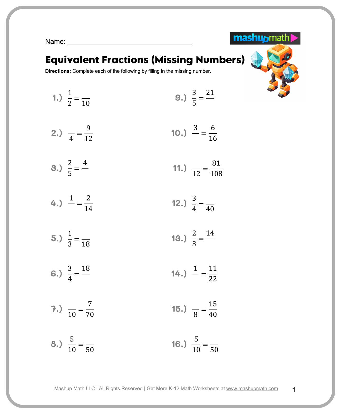 Free 6th Grade Math Worksheets Printable W Answers Mashup Math