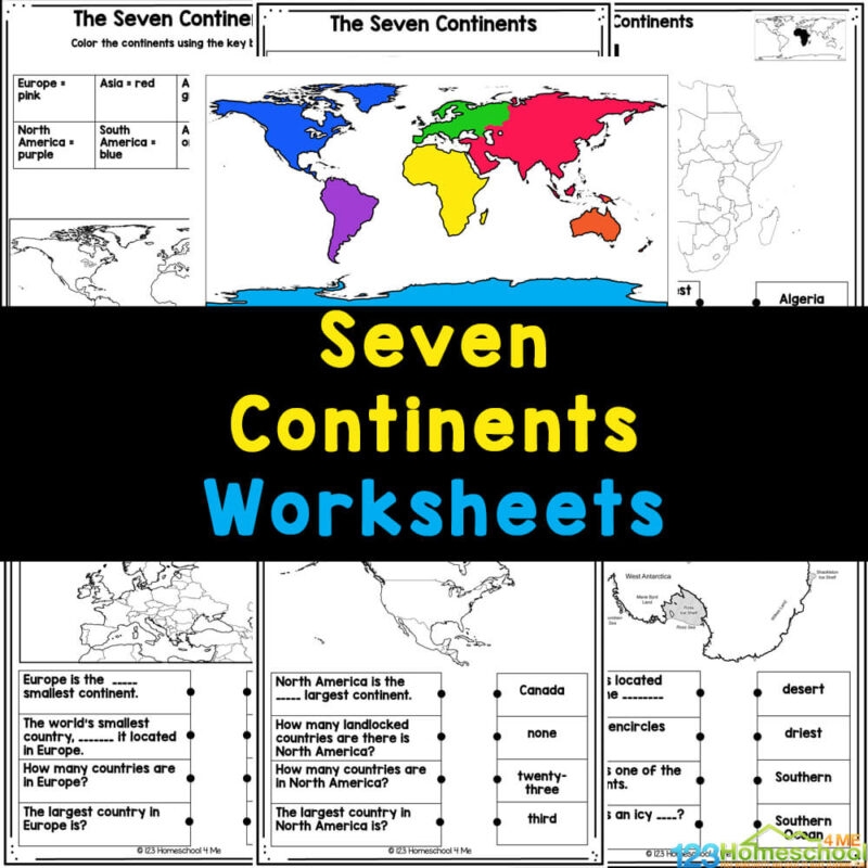  FREE 7 Continents And Oceans Printable Pdf Worksheets Set 2 