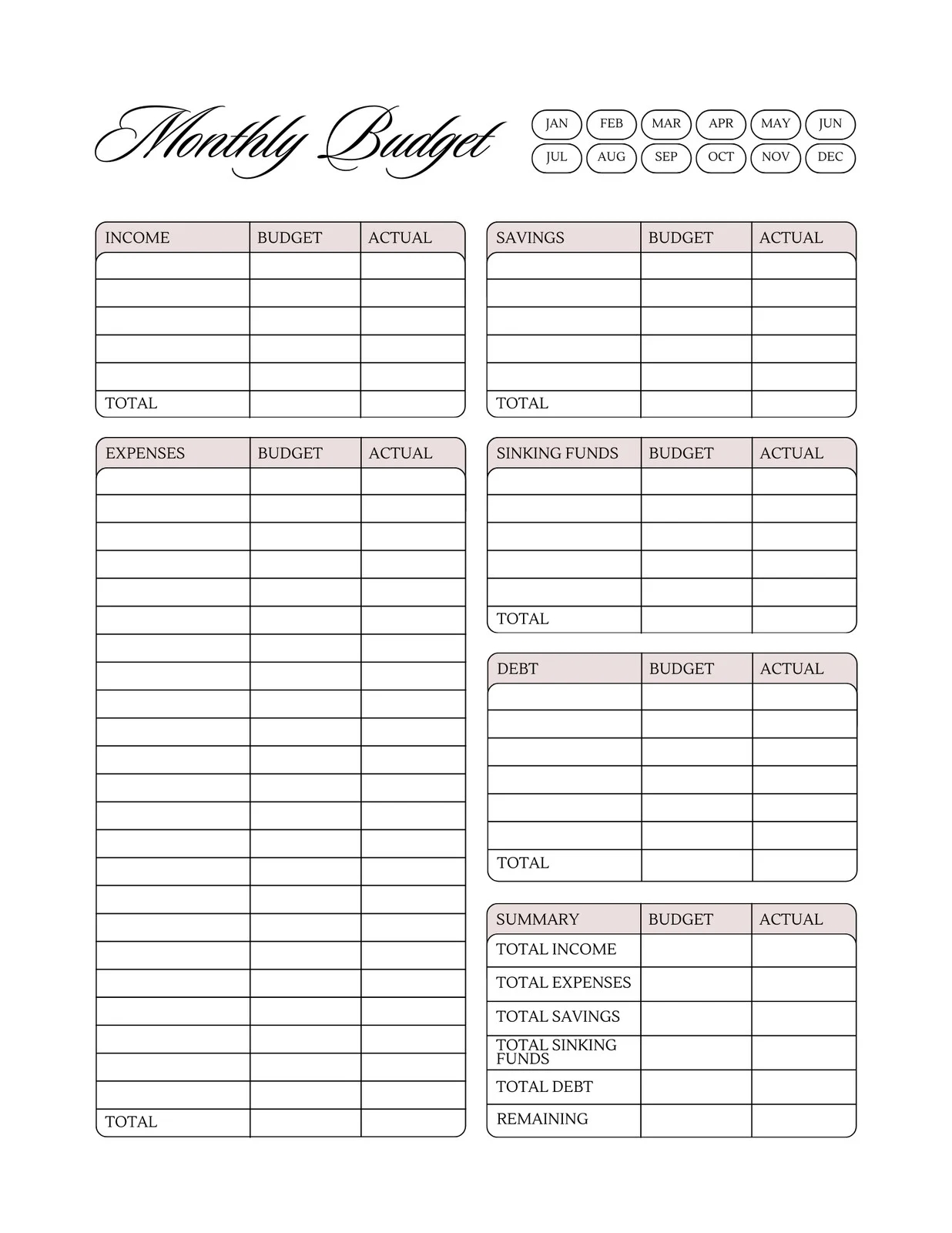 Free And Customizable Budget Templates Free And Customizable Budget Templates