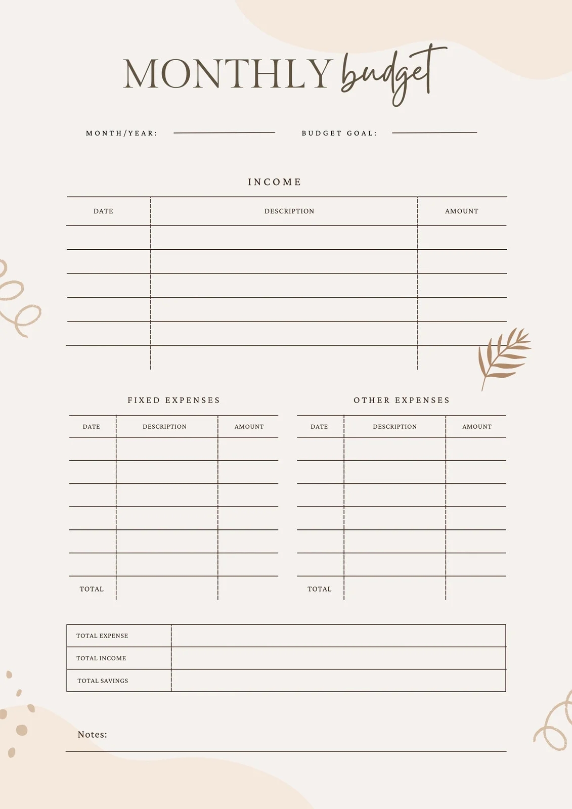 Free And Customizable Budget Templates