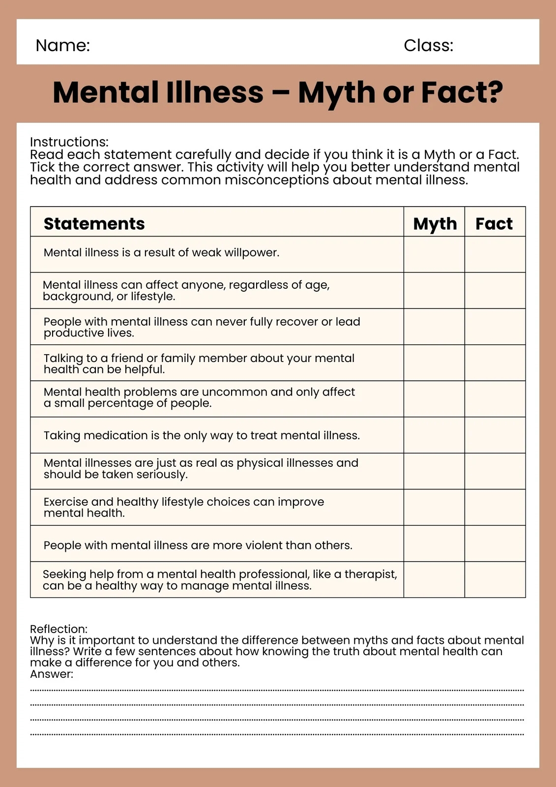 Free And Customizable Mental Health Templates