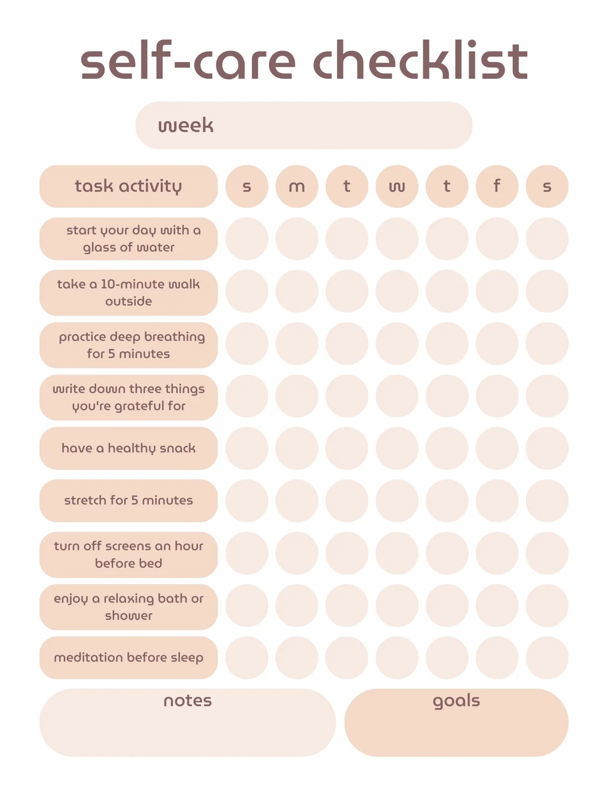 Free Printable Self-Care Worksheets