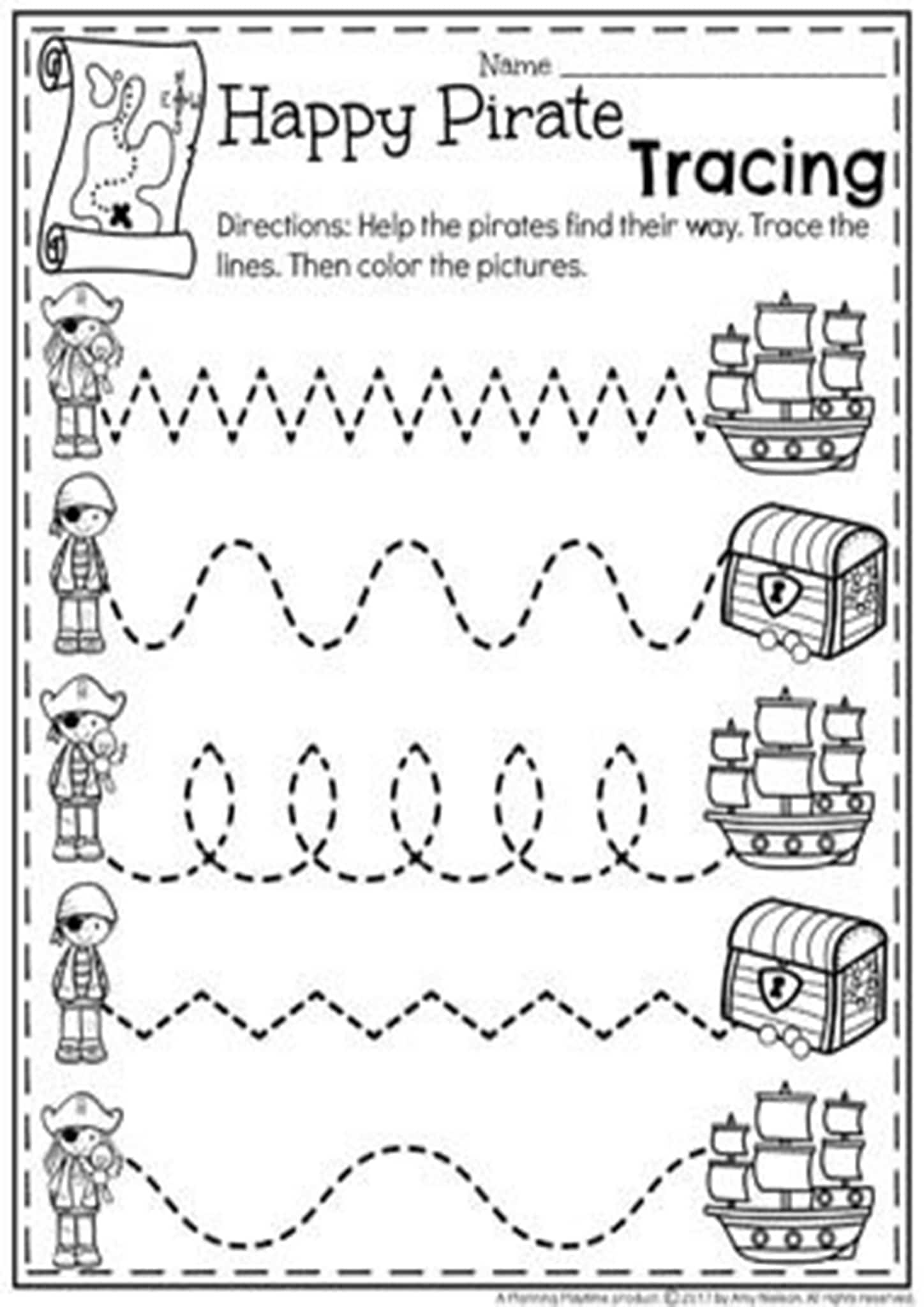Free Printable Line Tracing Worksheets