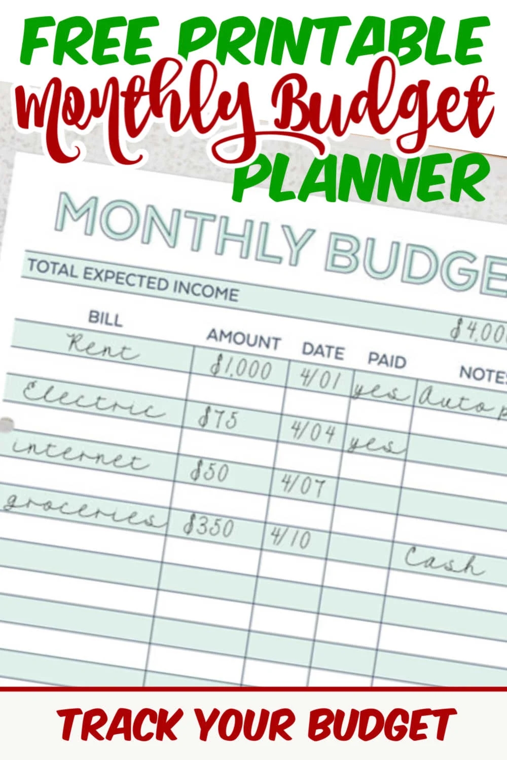 FREE Beginner Printable Budget Worksheet Savor Savvy