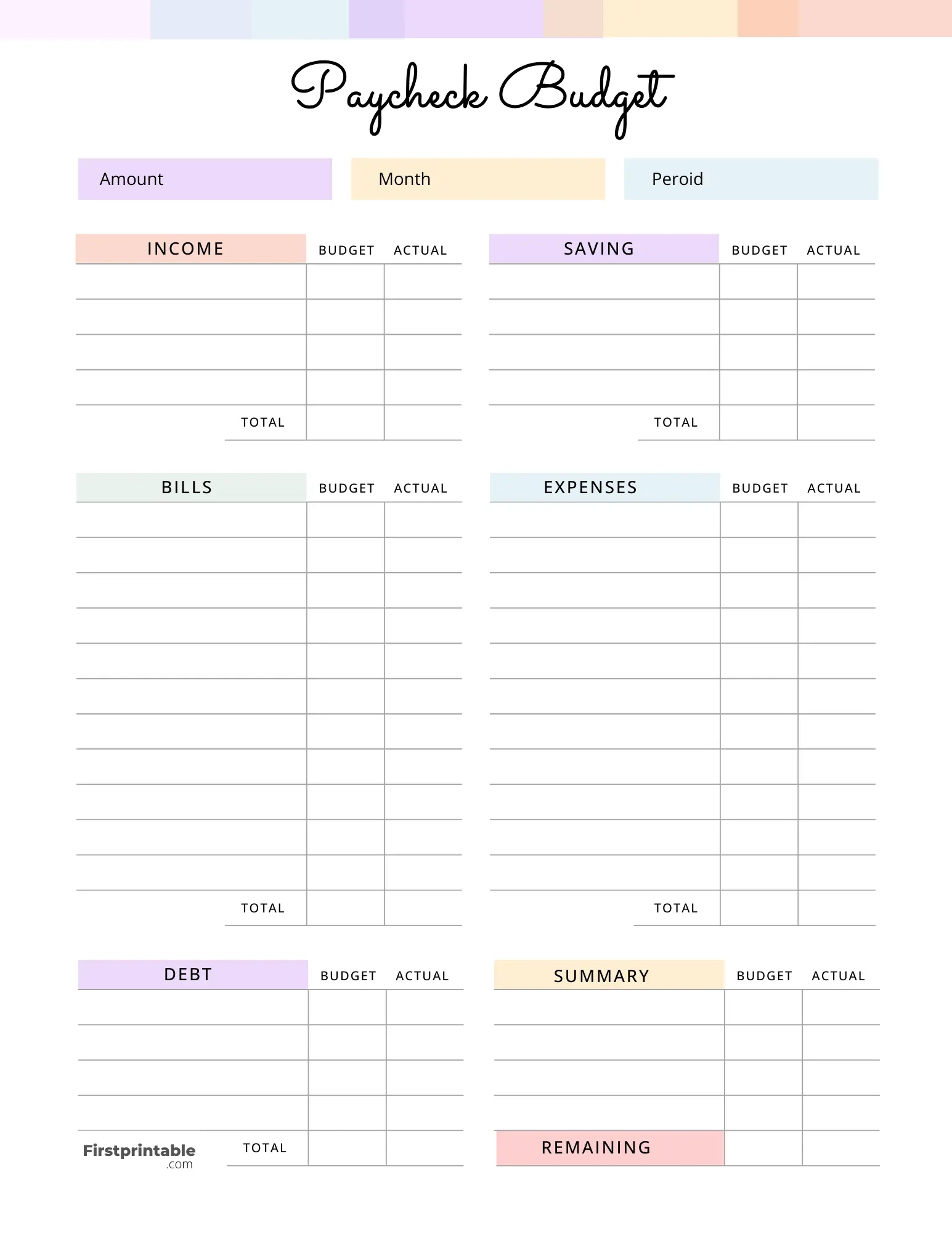 Free Budget Planner Templates Printable Fillable Free Budget Planner Templates Printable Fillable