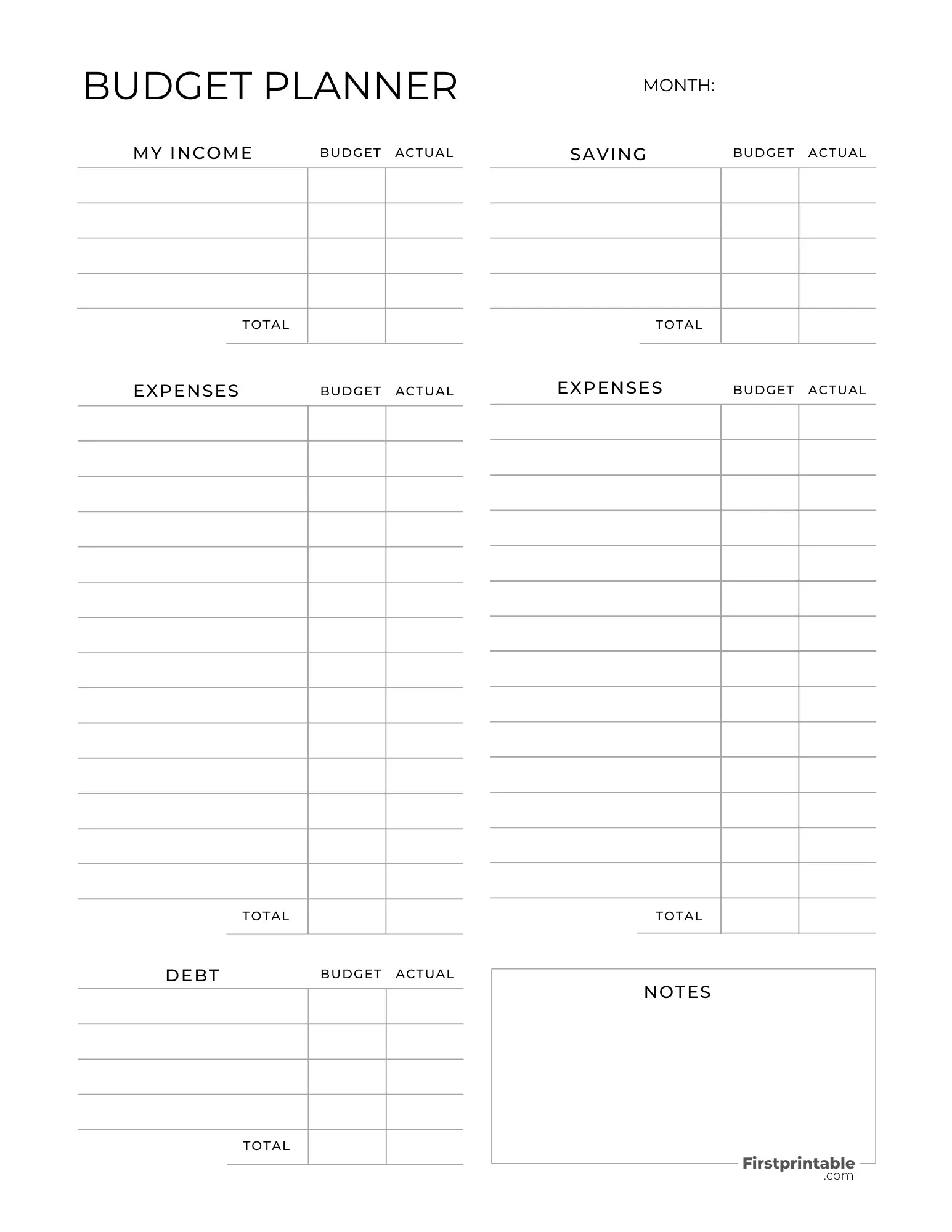 Free Budget Planner Templates Printable U0026 Fillable Free Budget Planner Templates Printable U0026 Fillable