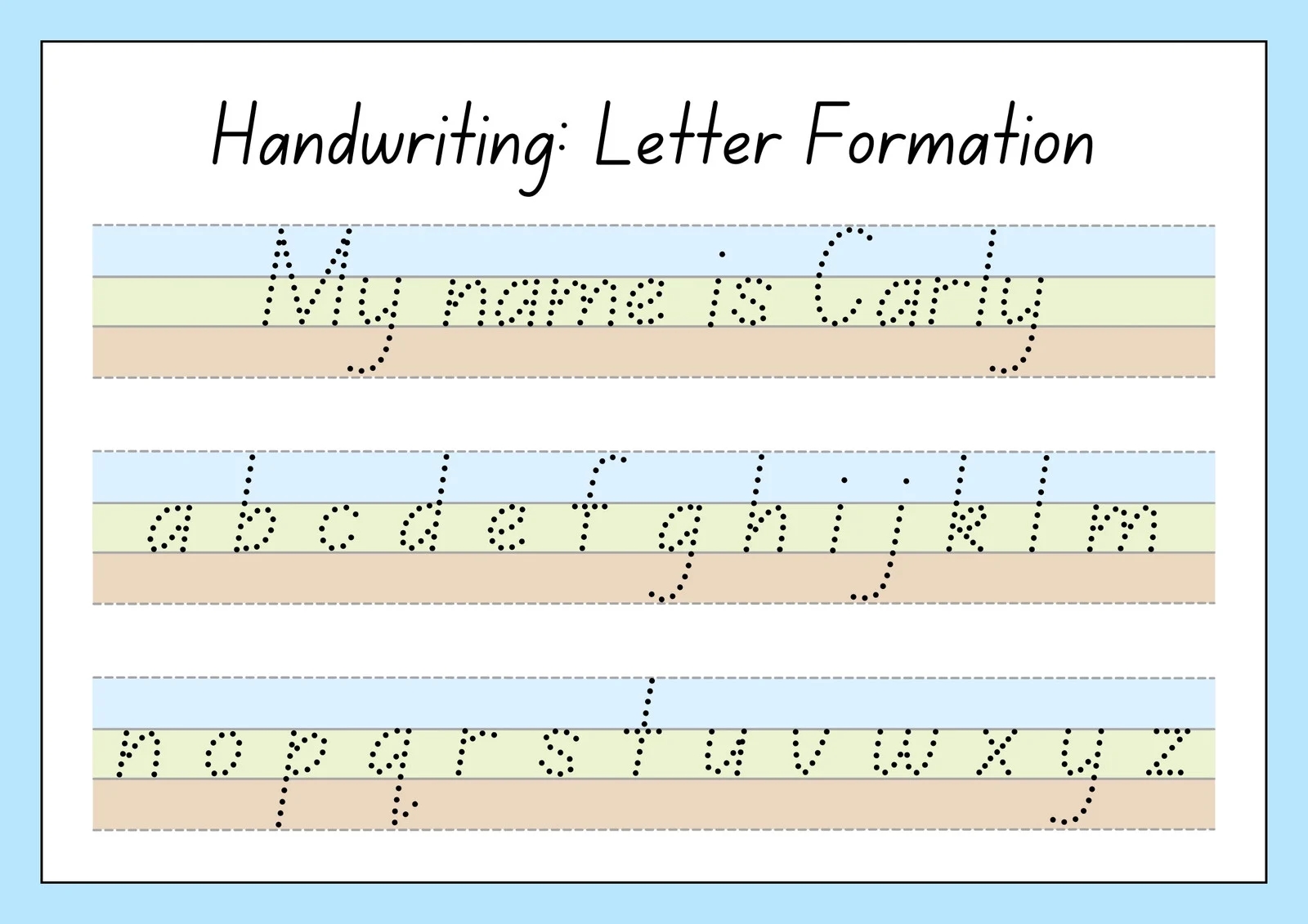 Free Custom Printable Handwriting Worksheet Templates Canva