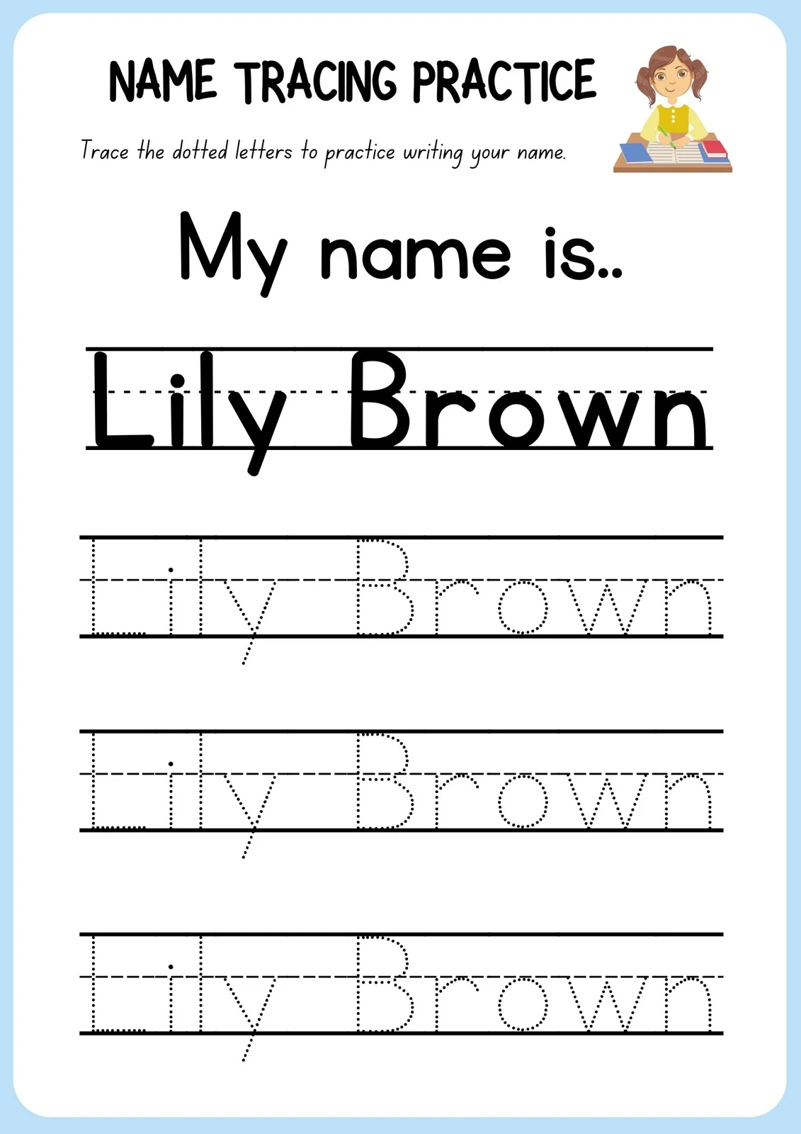 Free Name Tracing Worksheet Printable Free Name Tracing Worksheet Printable