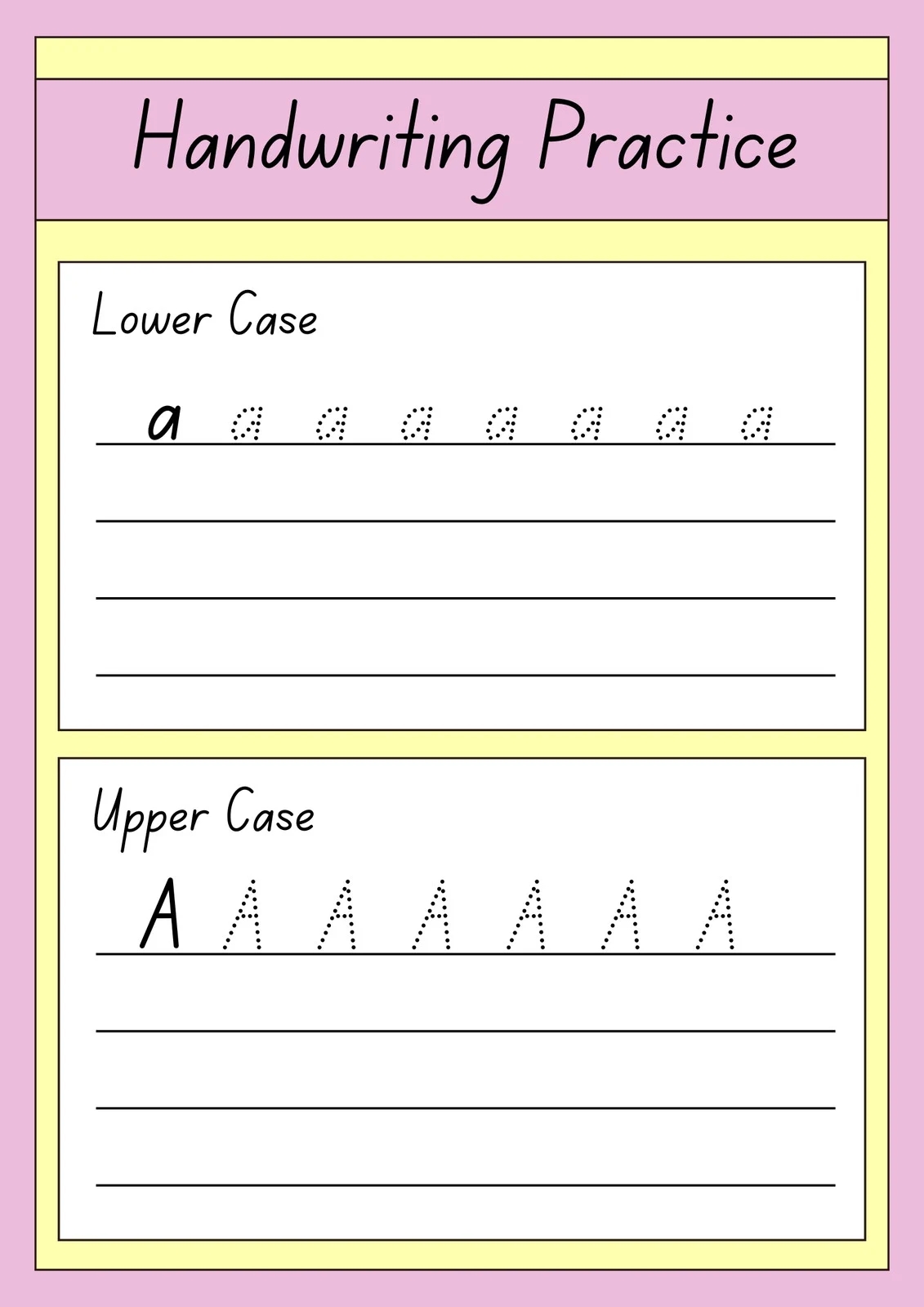 Free Custom Printable Handwriting Worksheet Templates Canva