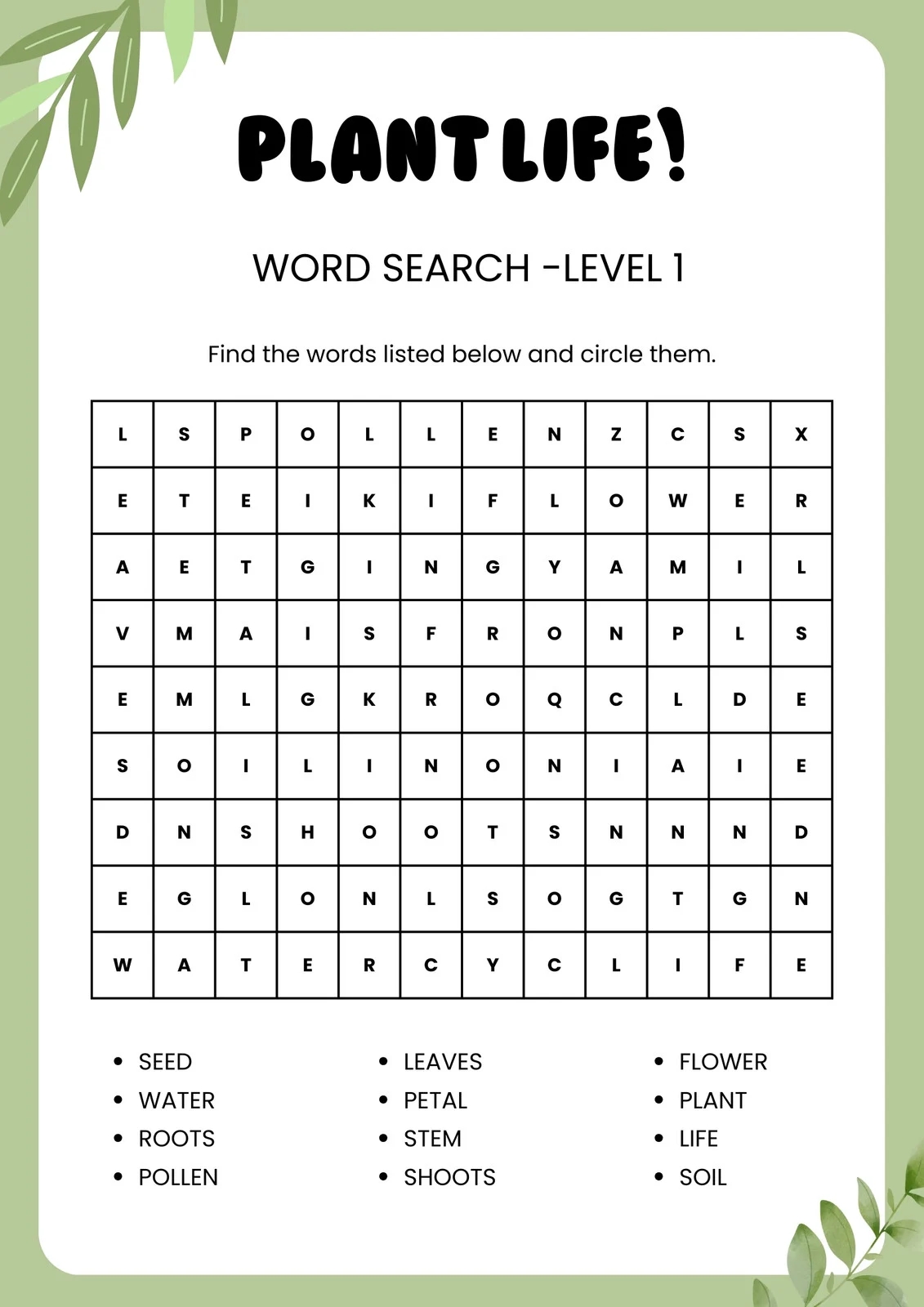 Printable Science Worksheets