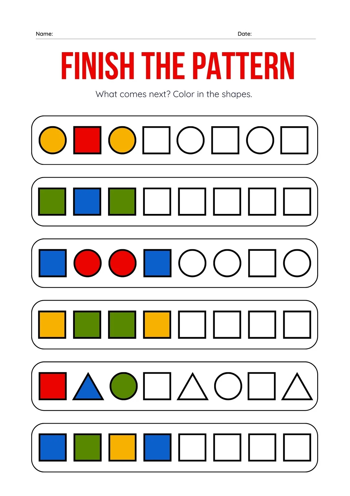 Free Custom Printable Shapes Worksheet Templates Canva