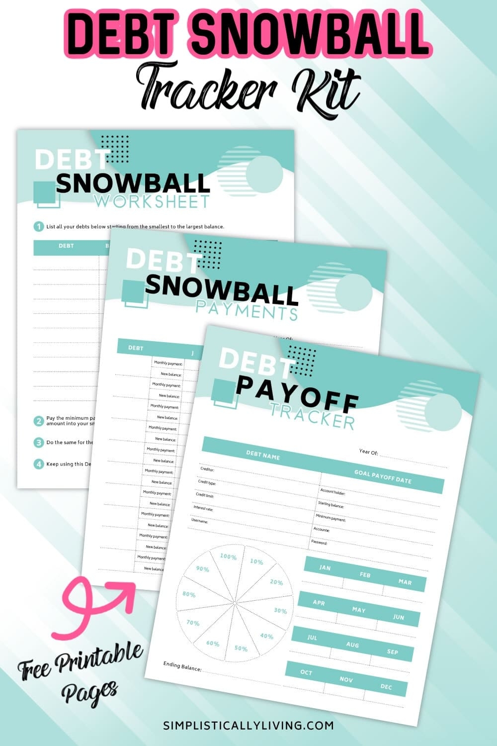 Free Debt Snowball Printable Worksheets Simplistically Living