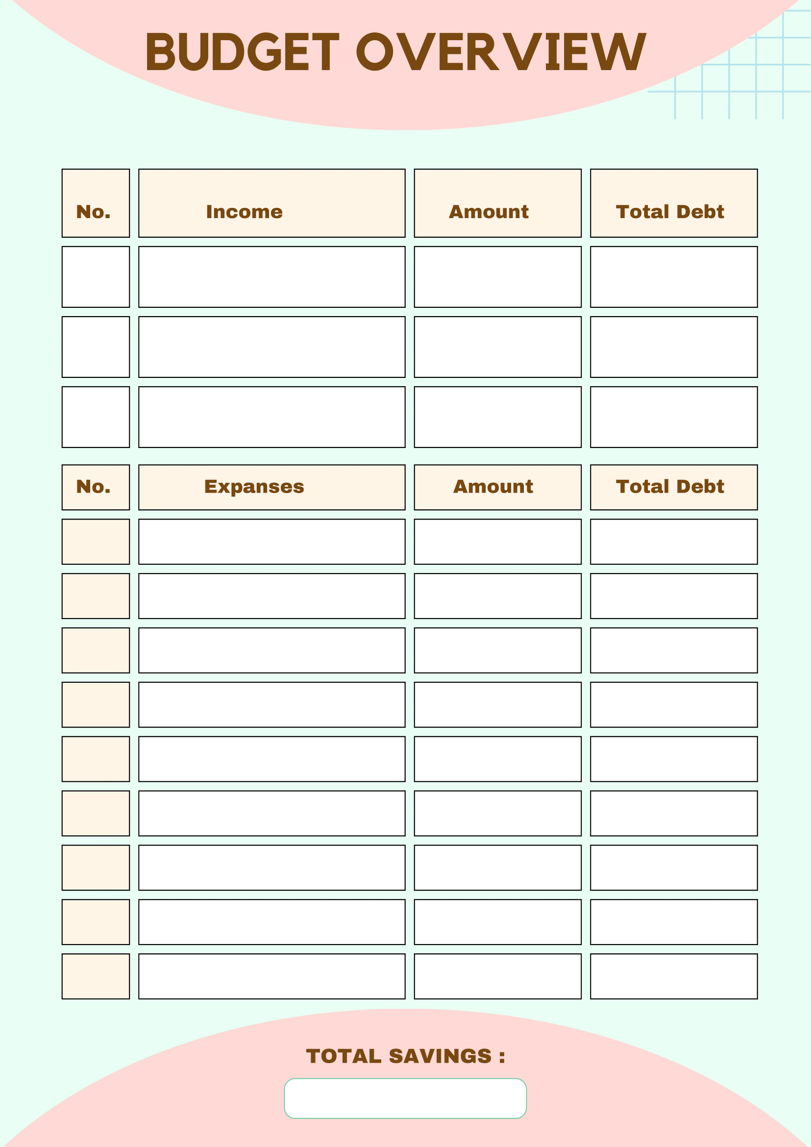 Free Download Printable Monthly Budget Planner PDF Templates Worksheets Library