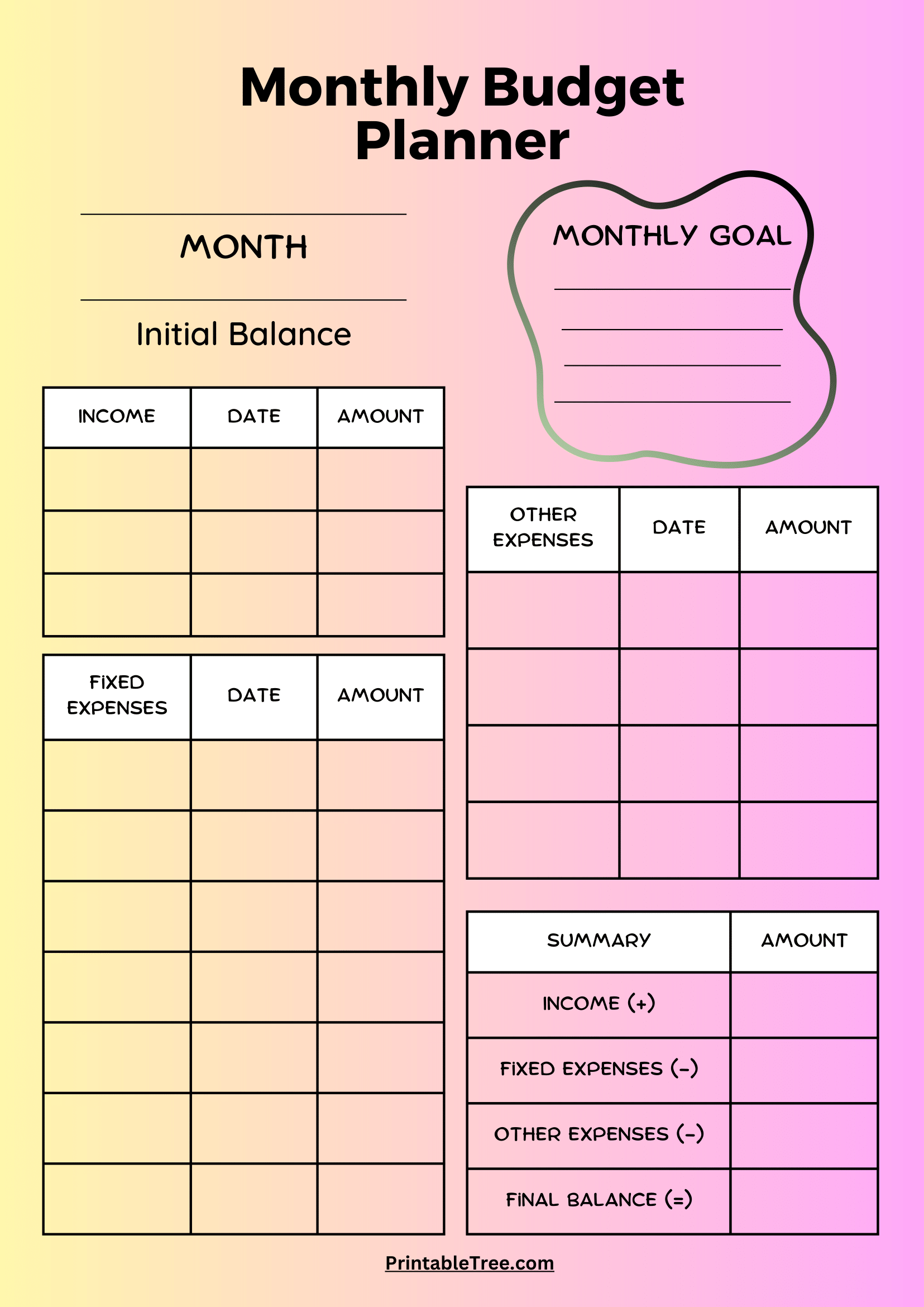 Free Download Printable Monthly Budget Planner PDF Templates Worksheets Library Free Download Printable Monthly Budget Planner PDF Templates Worksheets Library