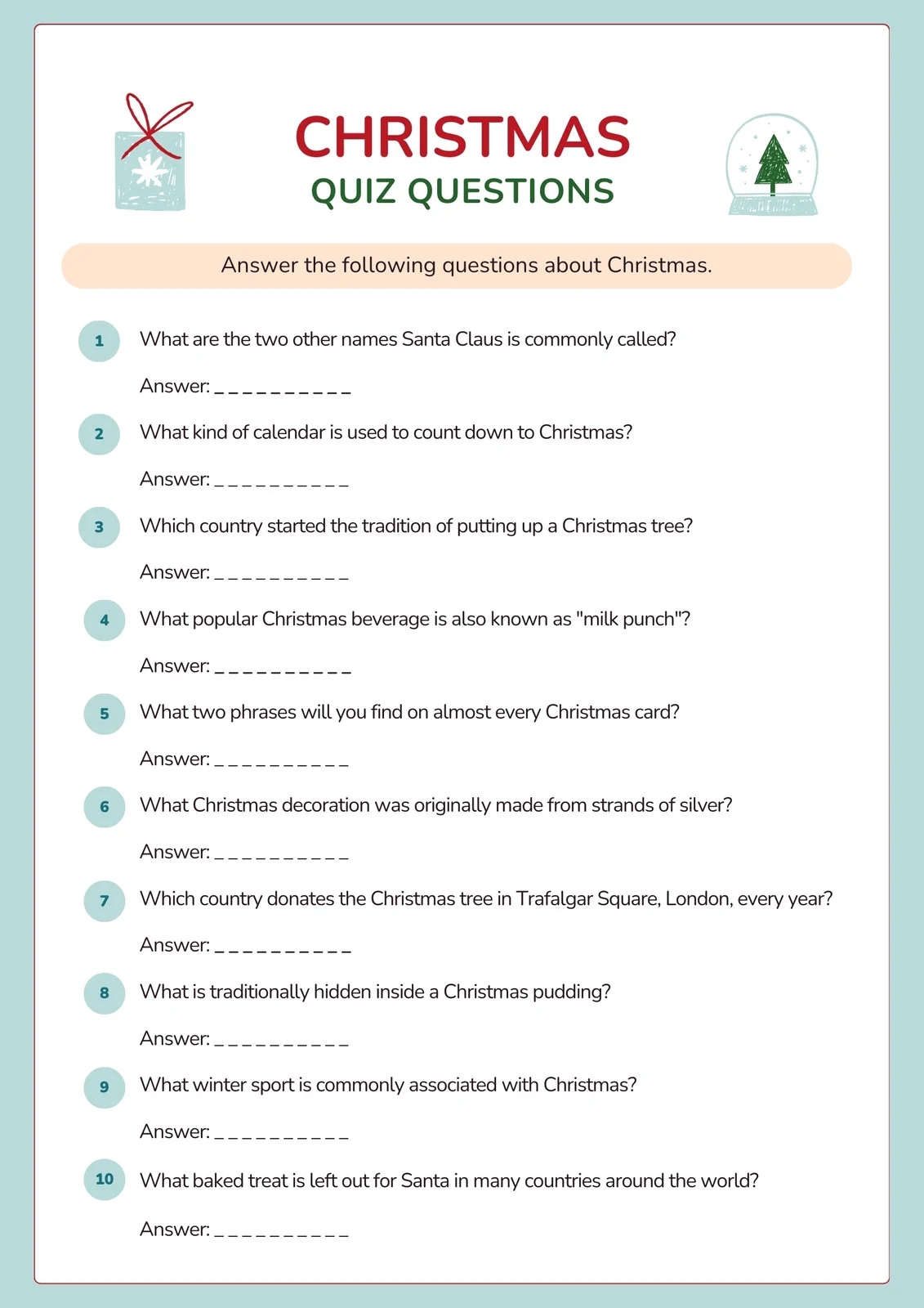 Free Editable Christmas Worksheet Templates Canva