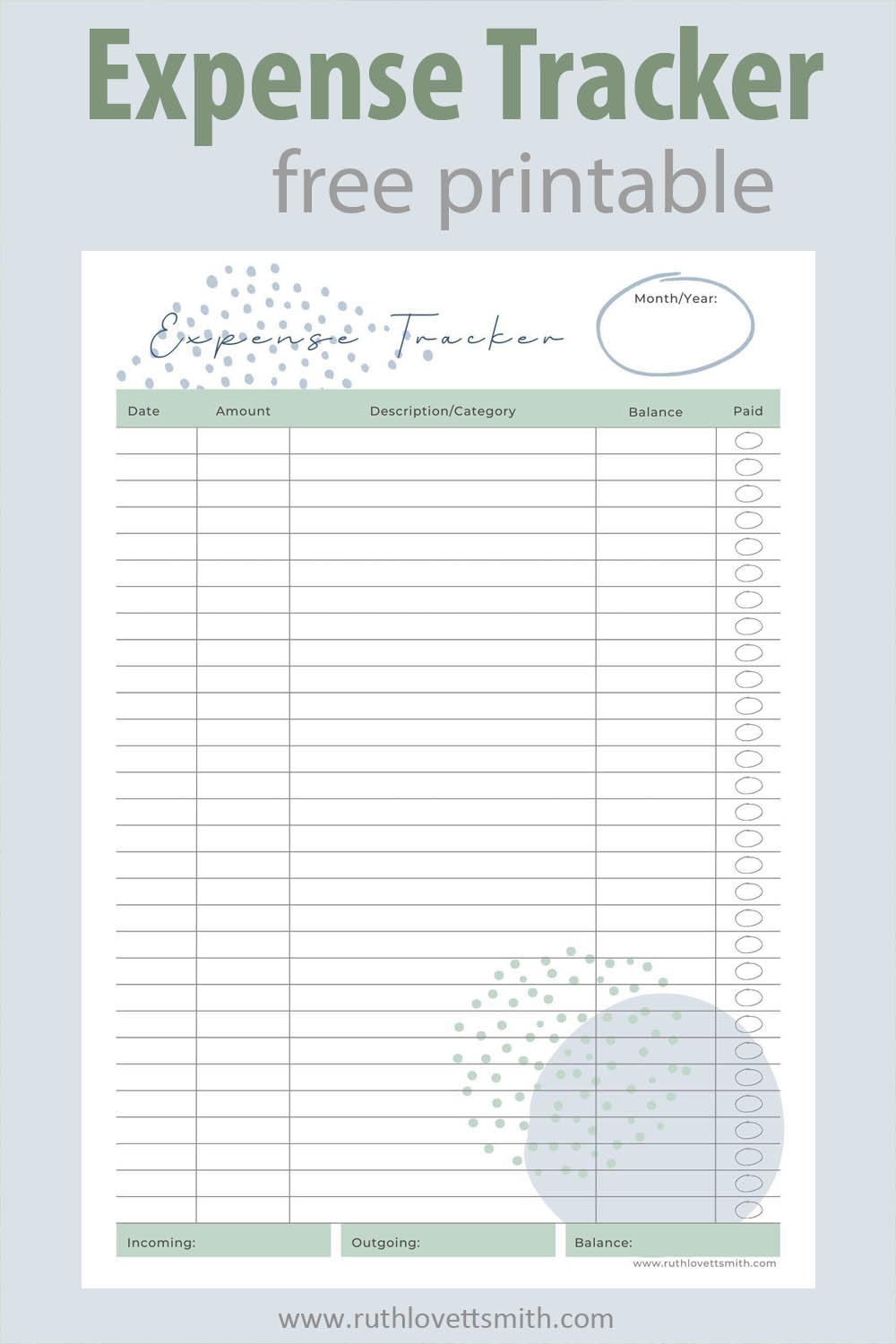 Printable Income And Expense Worksheet